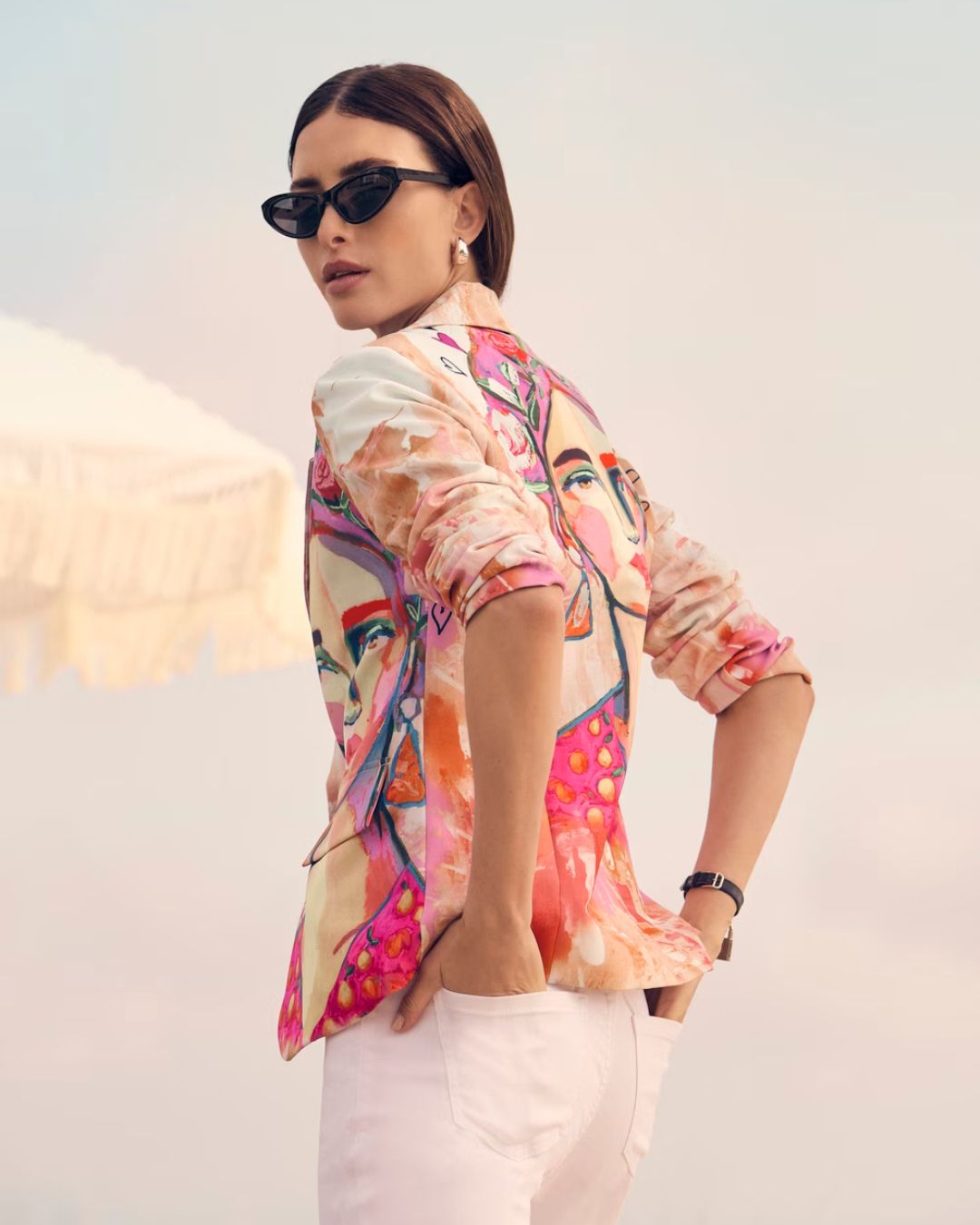 Blazer à motifs abstraits avec fermeture à boutons Frank Lyman 251565