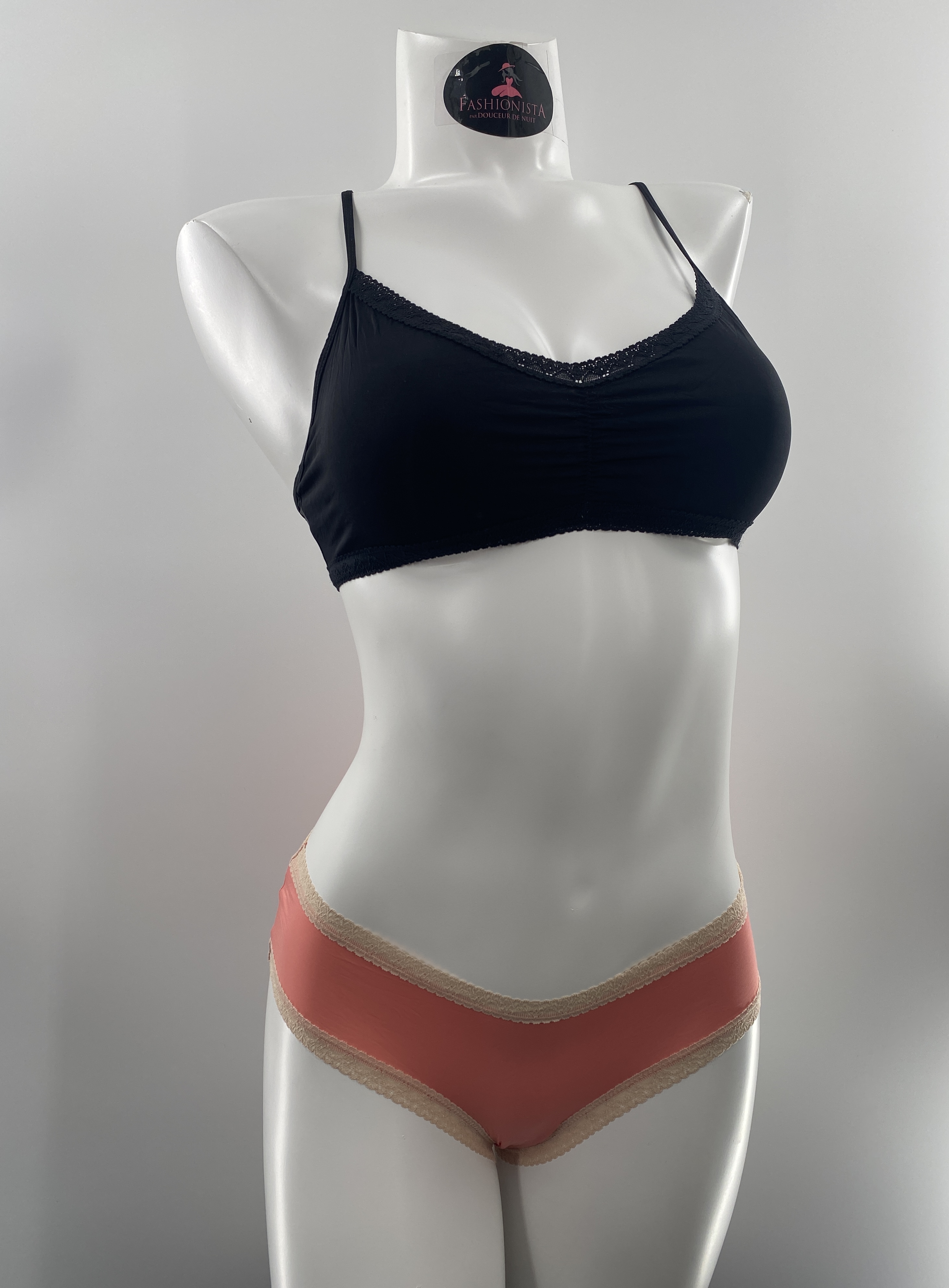 Micro Shorty bordure dentelle Blush 0229625 