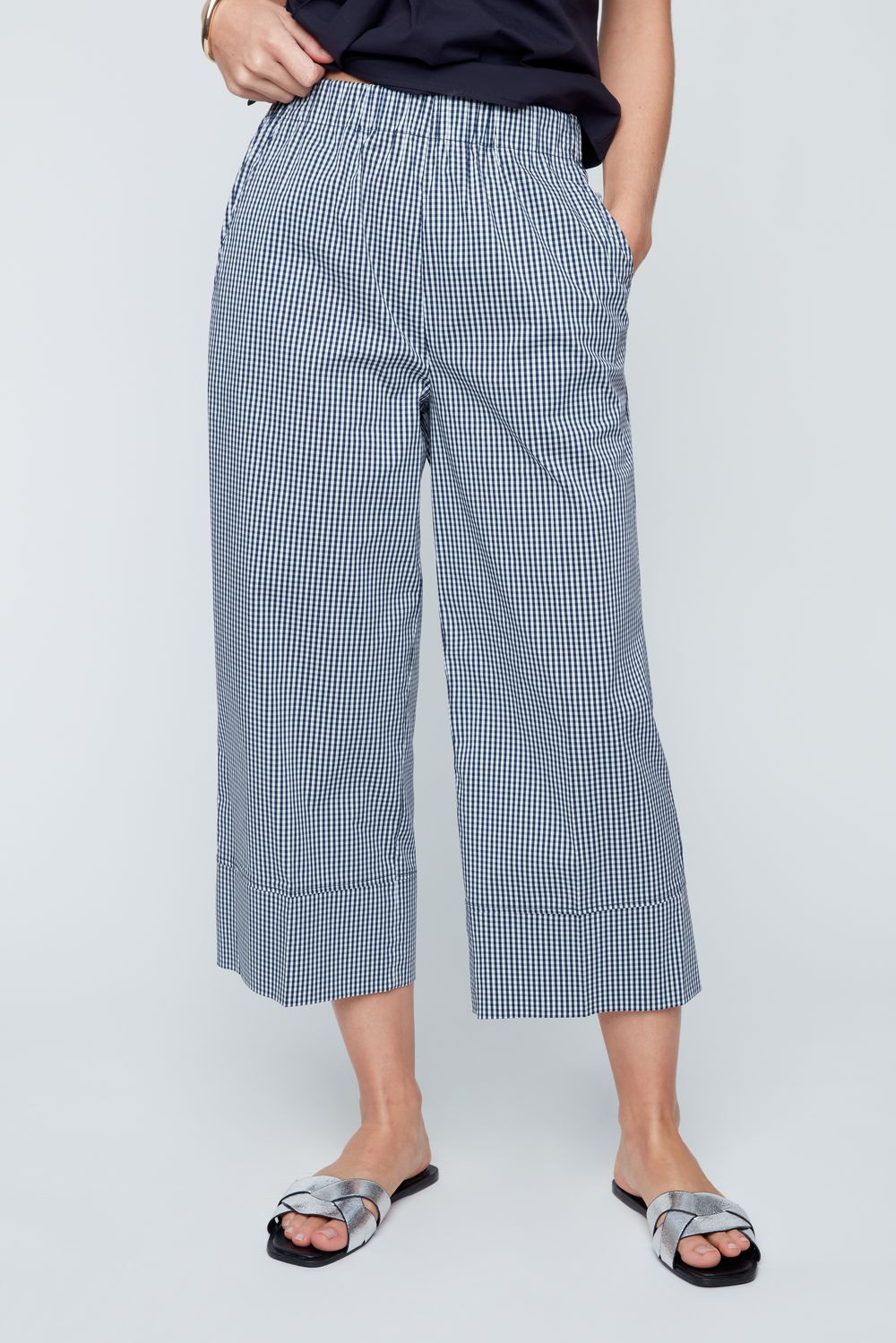 Pantalon large 7/8 à carreaux Renuar 