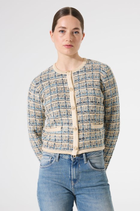 Cardigan Style Tweed Garcia H50051