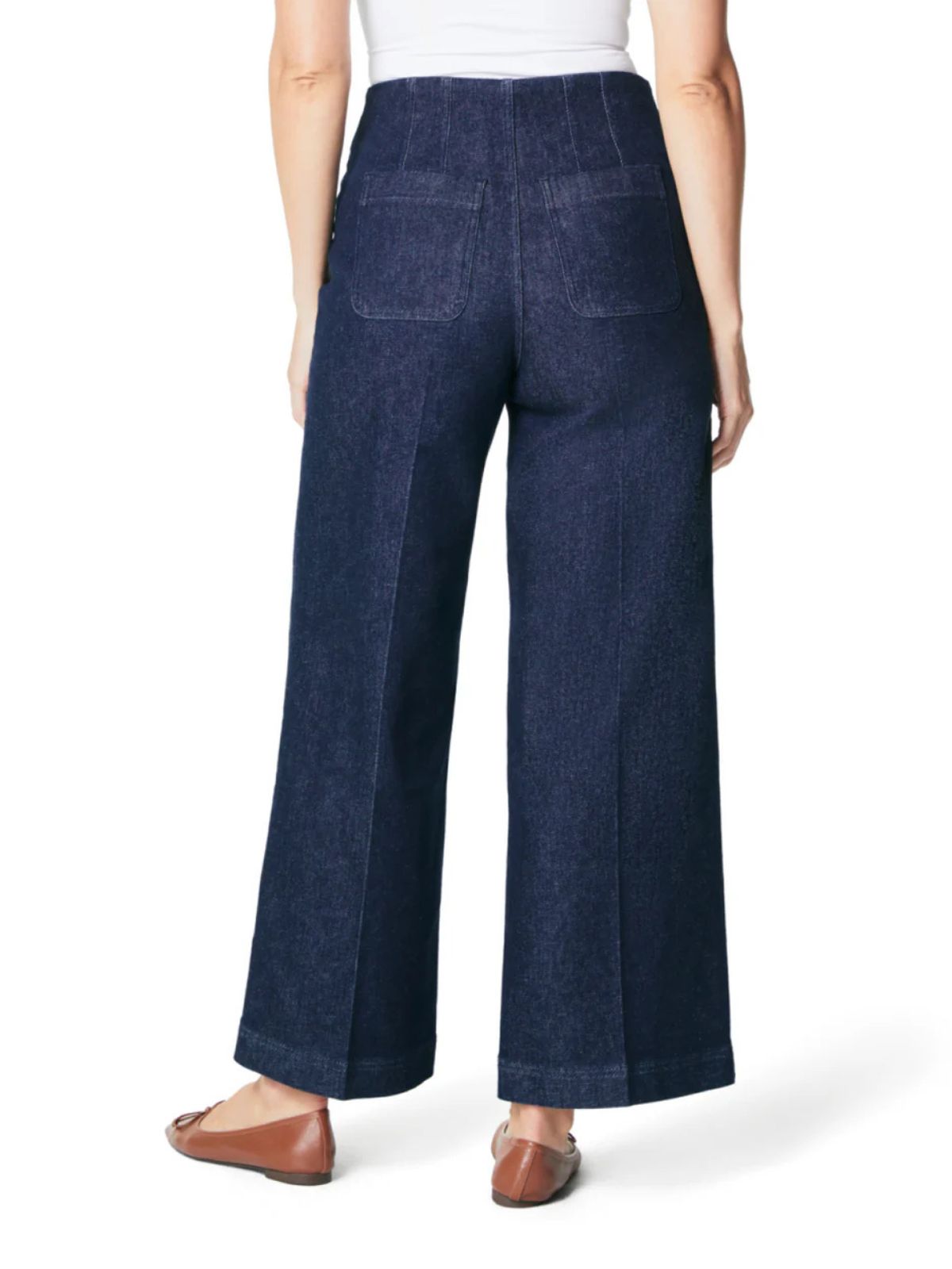 Jean Cropped à Jambe Large avec Taille Invisible Spanx 20808R