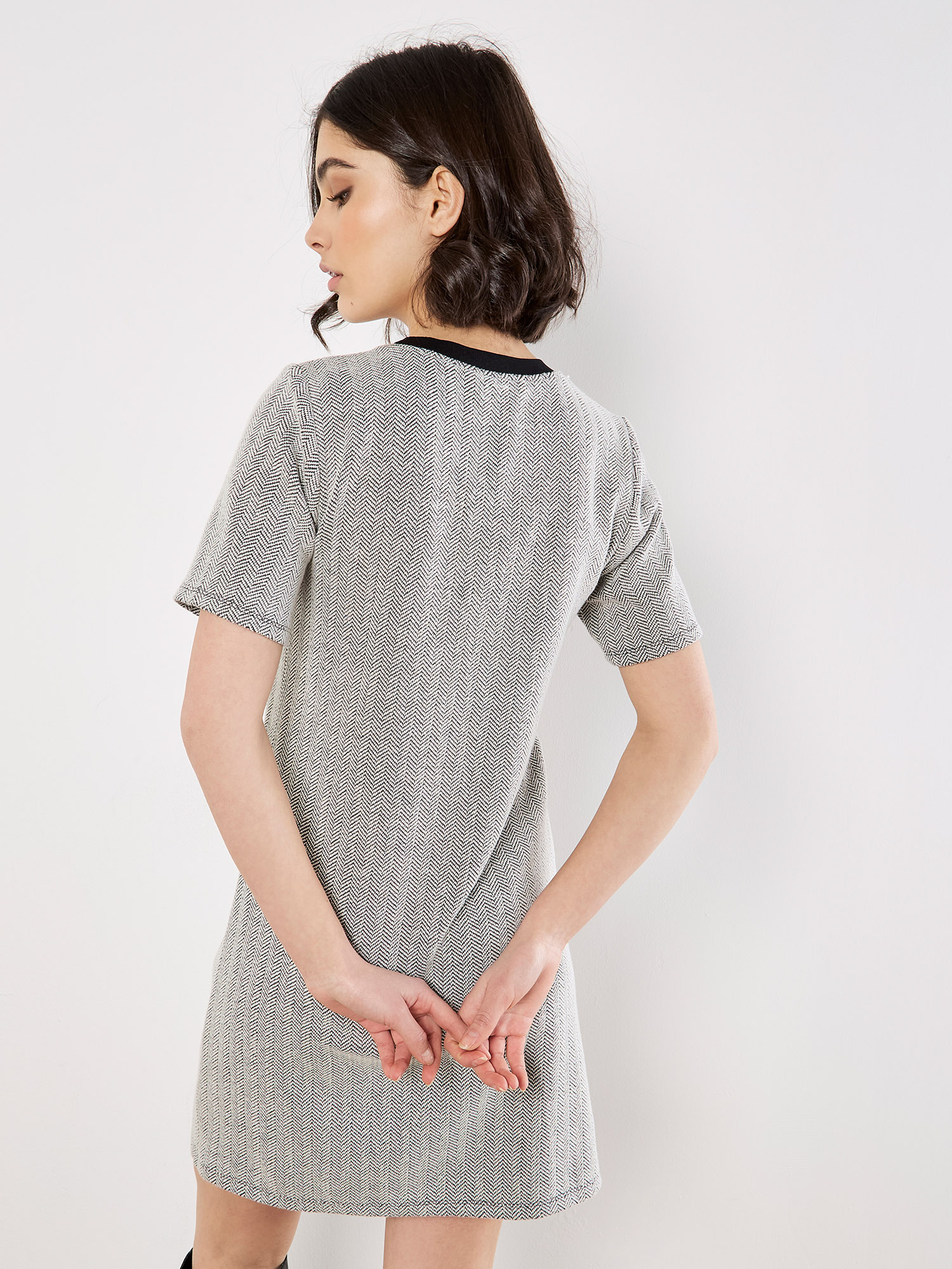 Robe à manches courtes imprimée Apricot