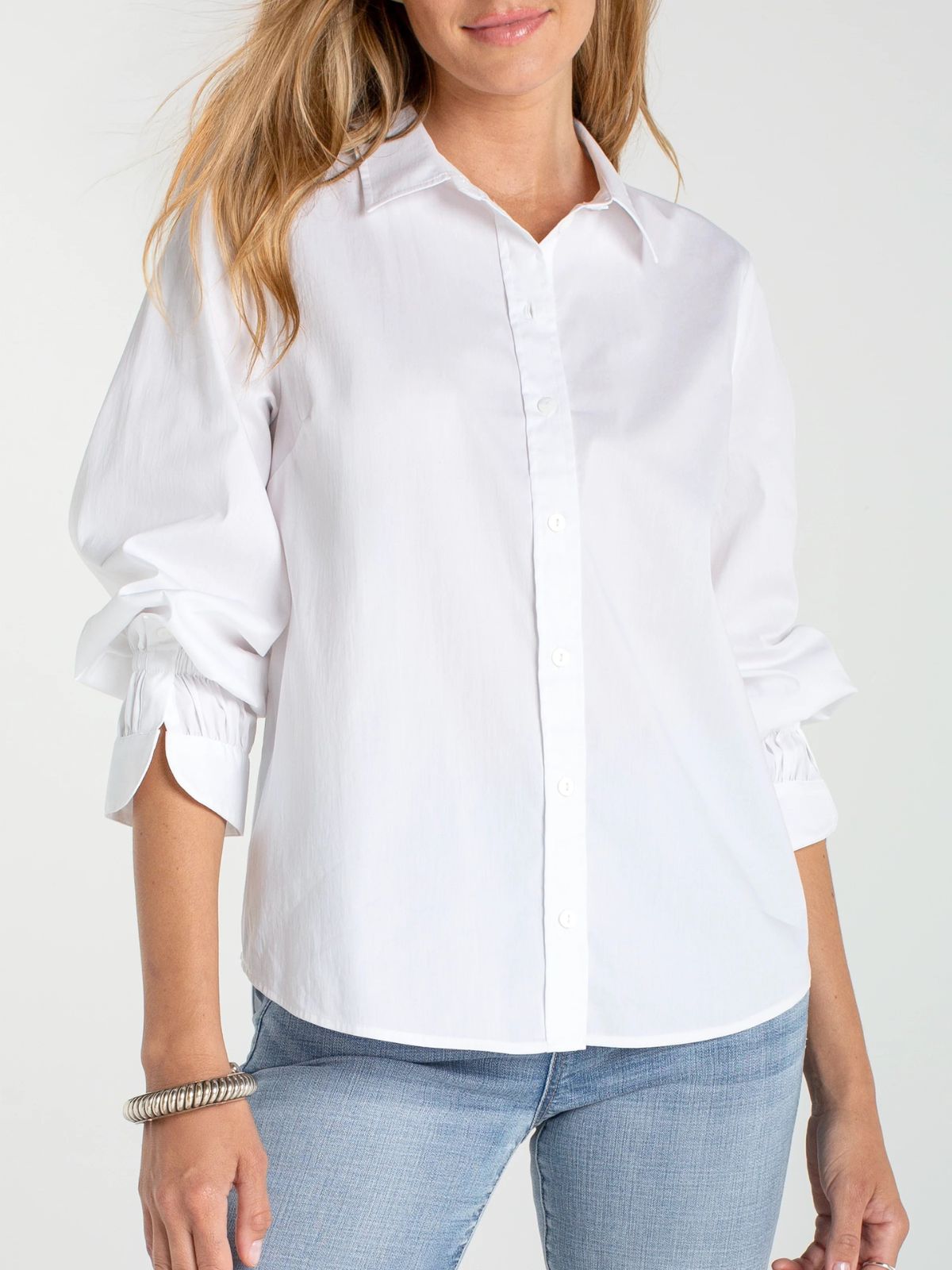 Haut tissé boutonné à manches ajustables Liverpool