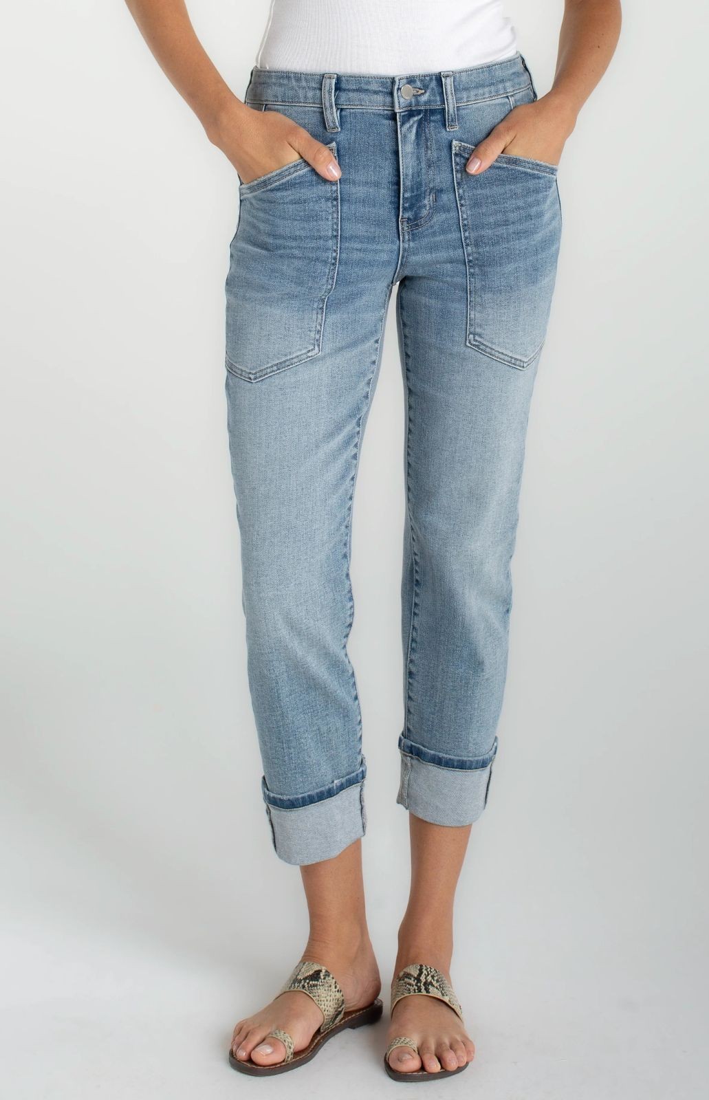 Jean girlfriend court Marley à ourlet retroussé Liverpool