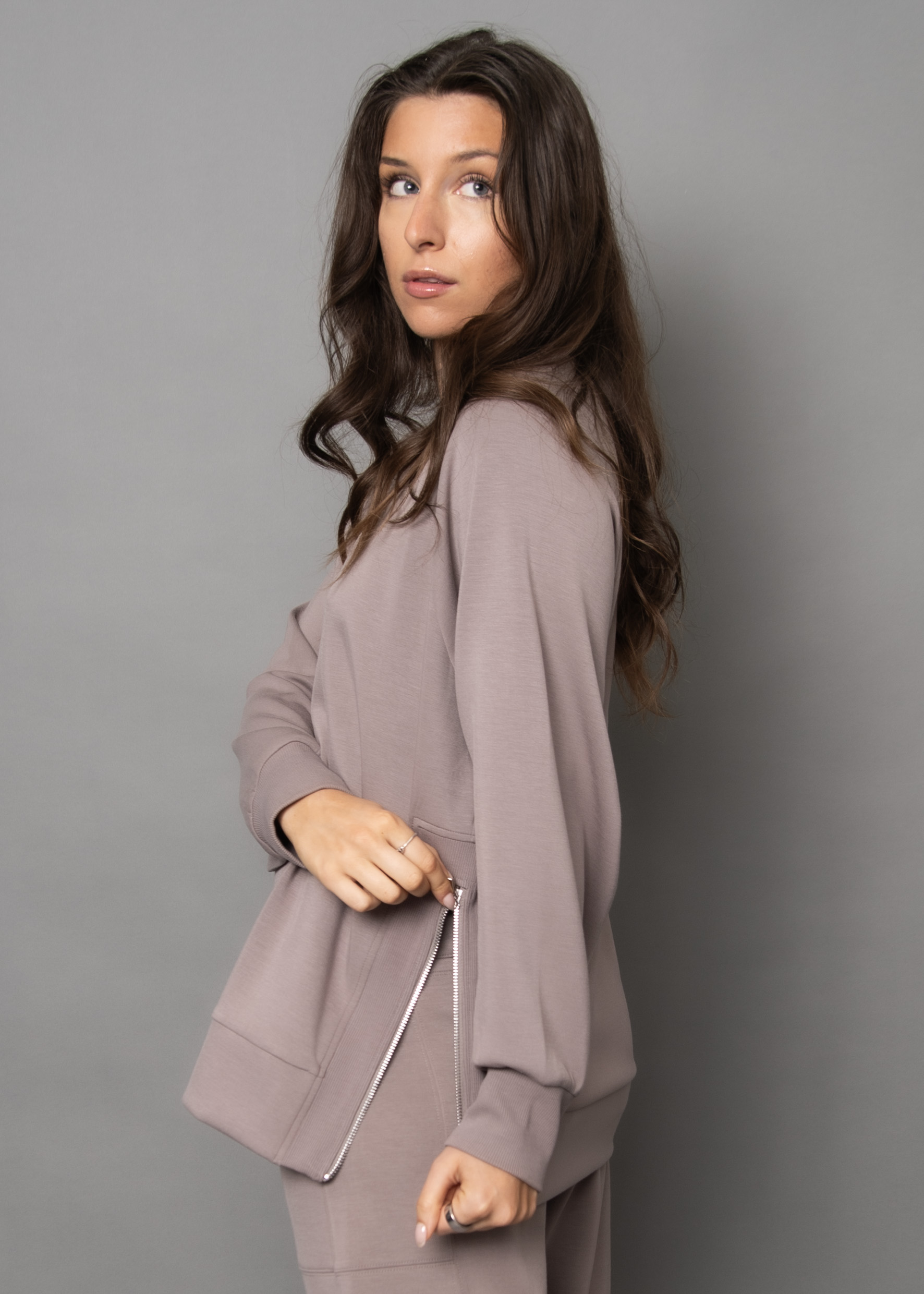 Pull avec zip sur côté Second Skin 77T004SO
