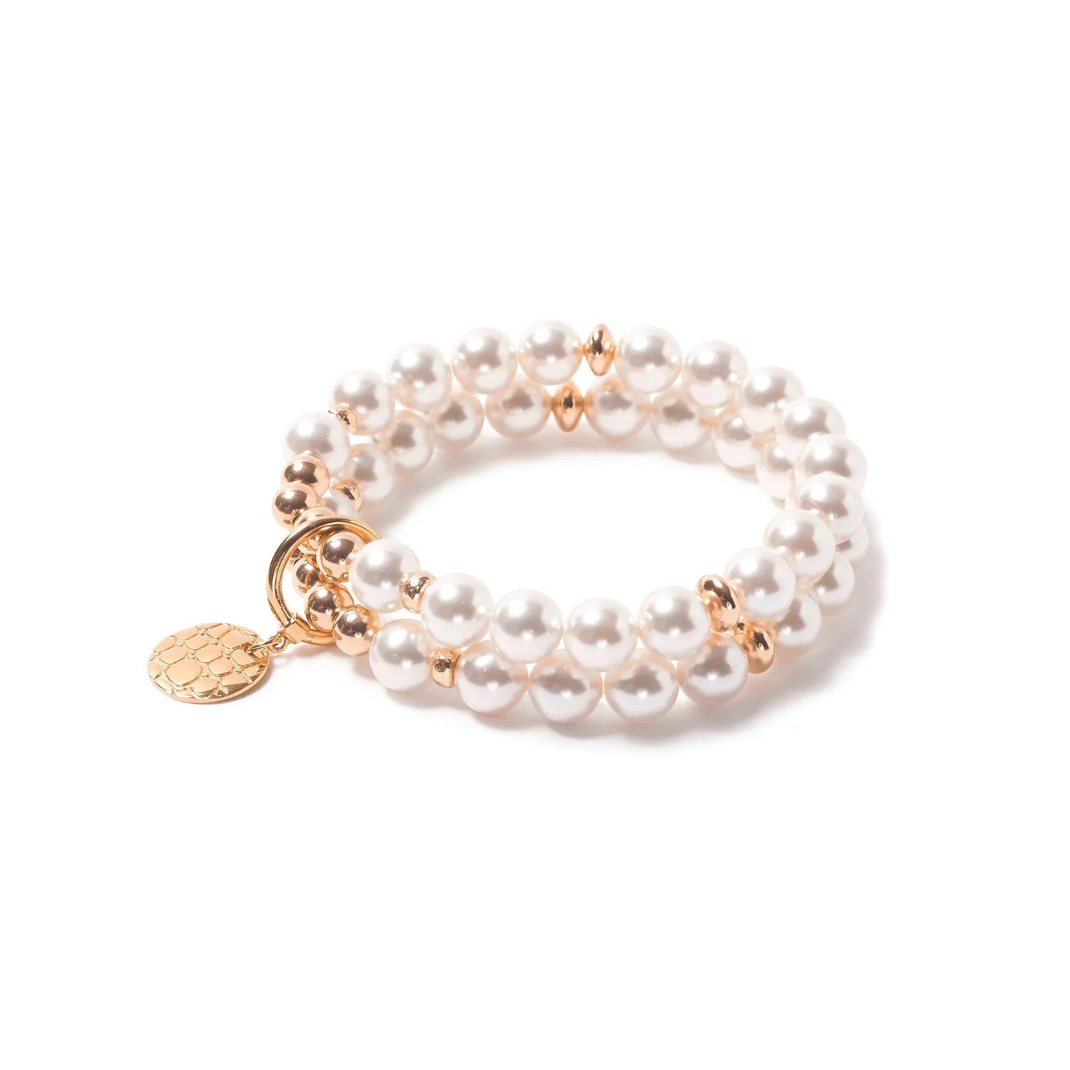 Bracelet Be Luminous 8 pouces beblue double en perles de nacre