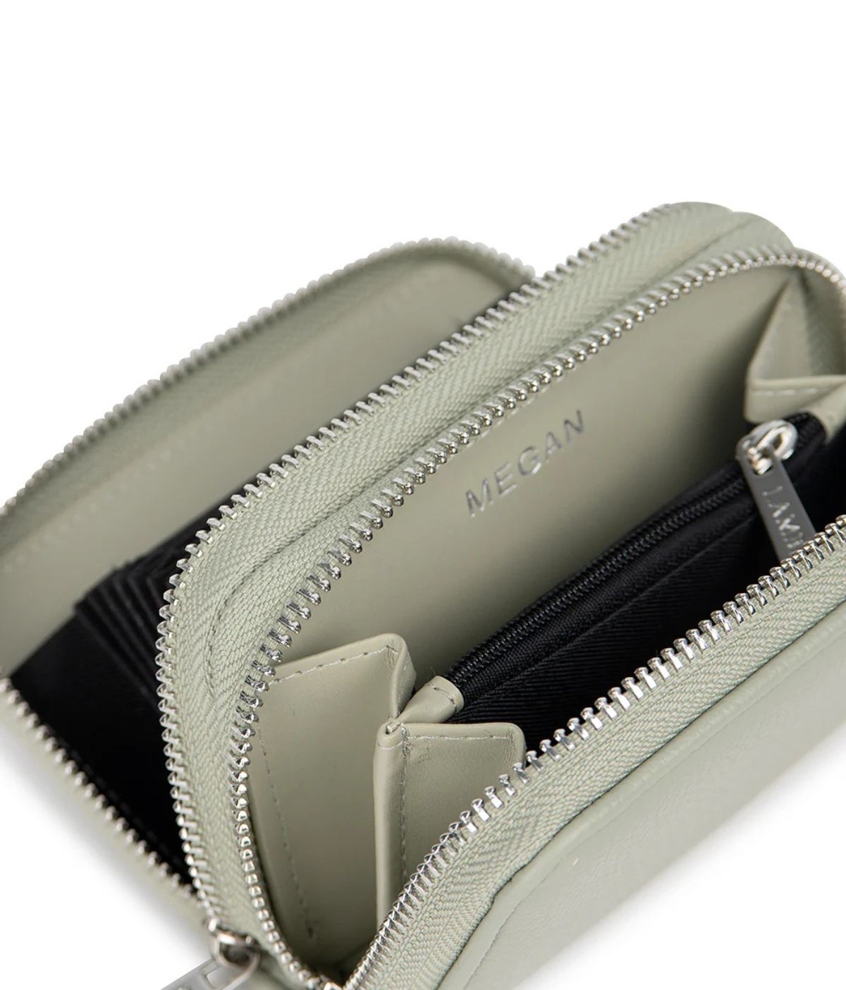 Le Megan - Vegan Sage Leather Wallet Lambert 