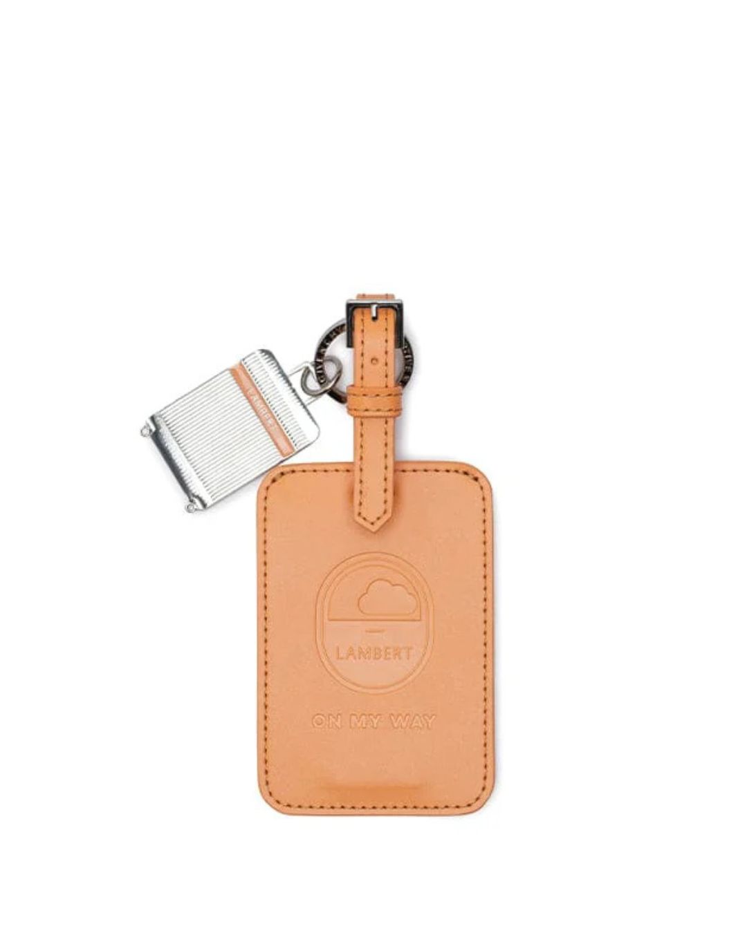 Le Skye-Étiquette à bagage en cuir vegan peach