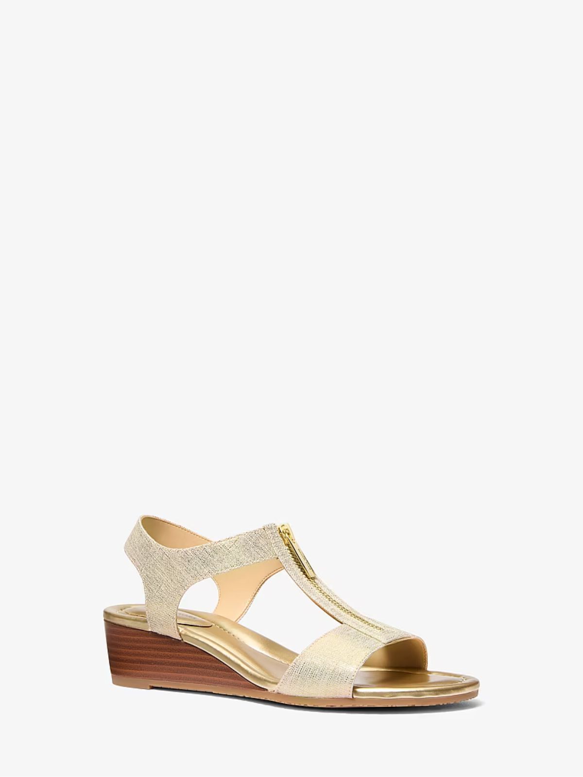Sandale compensée Berkley en lin métallisé Michael Kors 