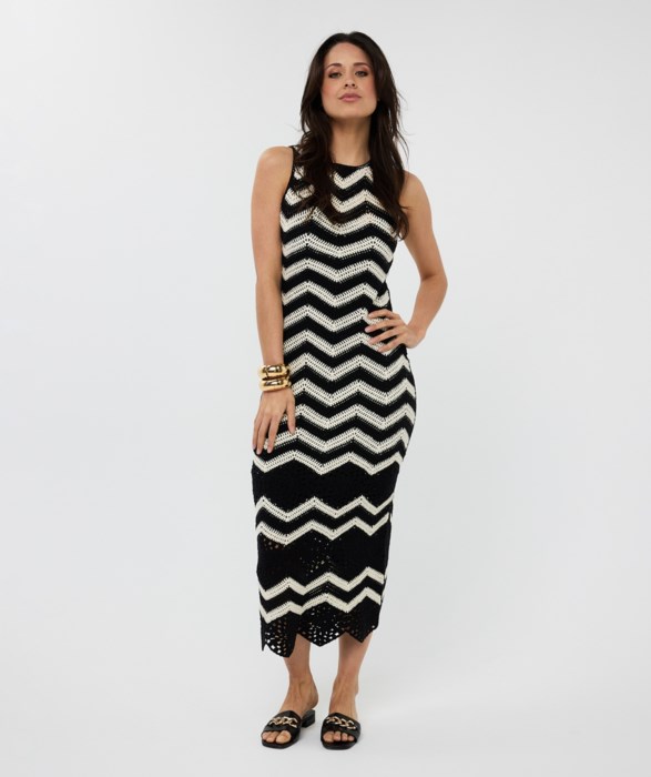 Robe longue en crochet Esqualo 02230