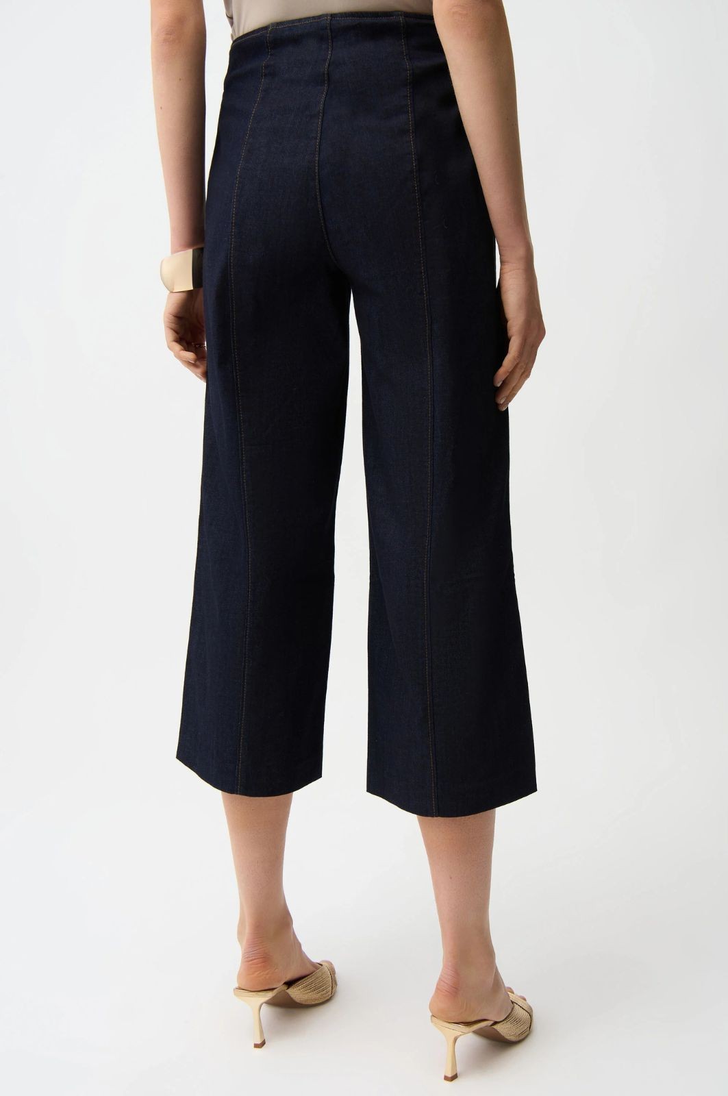 Jupe-culotte en denim avec fermeture éclair latérale apparente Joseph Ribkoff 