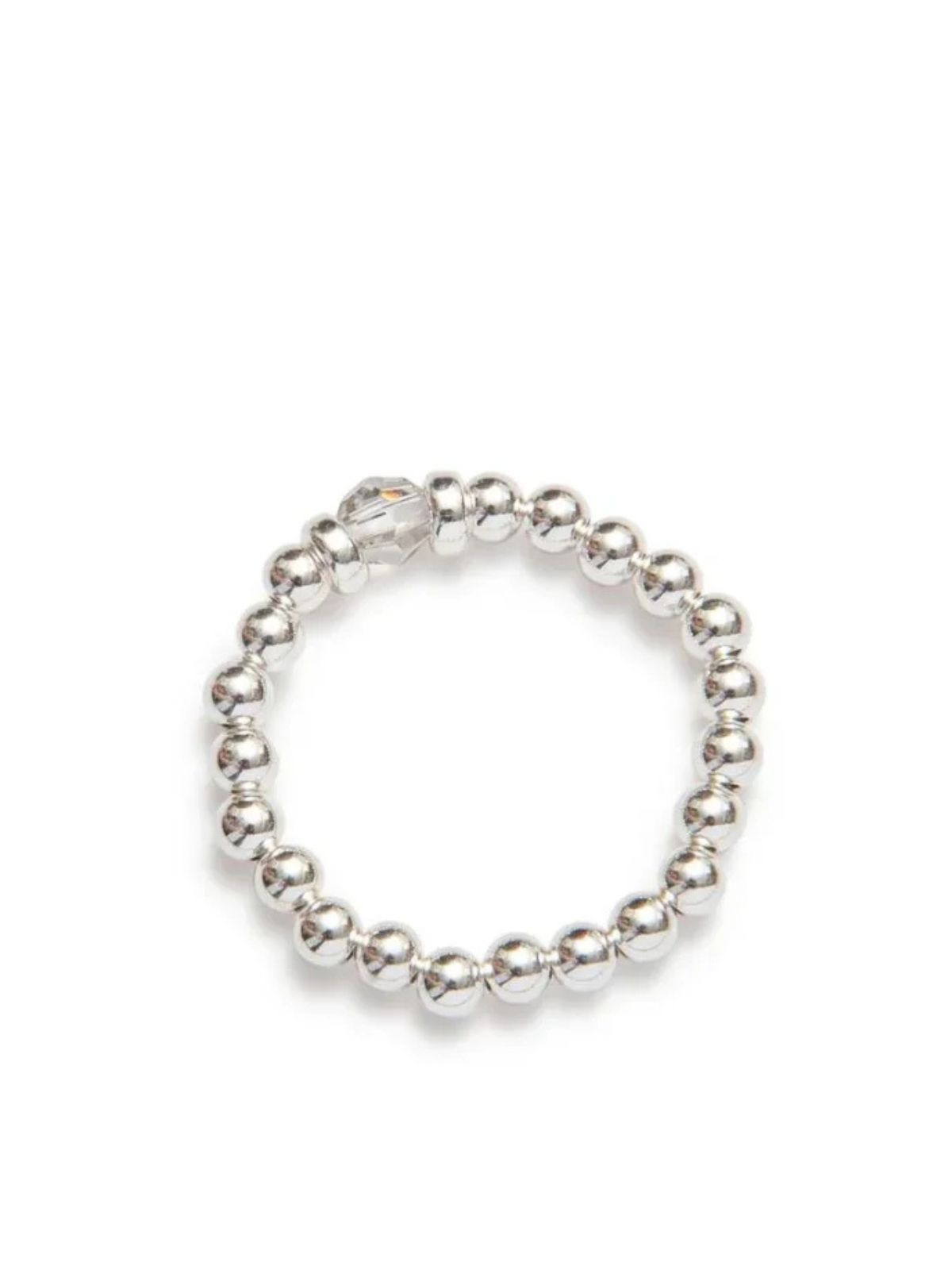 Bague Élastique Classique en Cristal Argent Beblue