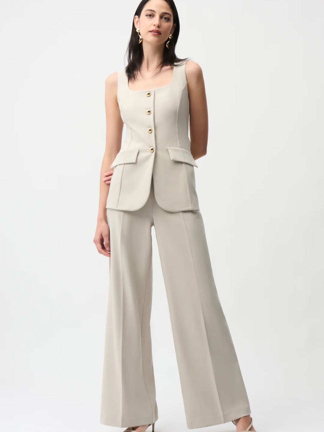 Combinaison pantalon Joseph Ribkoff en sergé luxueux, style tailleur à jambes larges