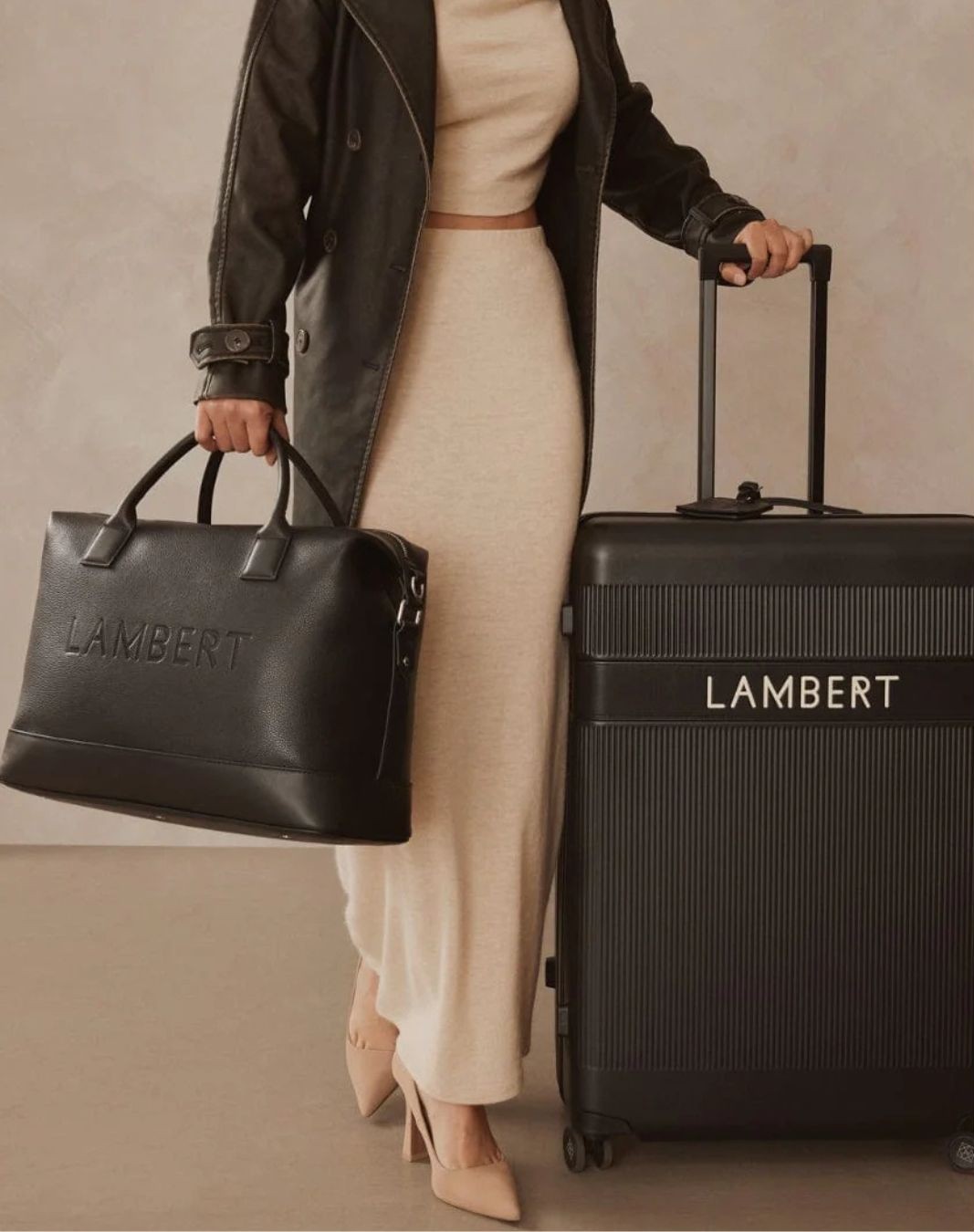 Le Mae-Petit sac de voyage en cuir vegan noir