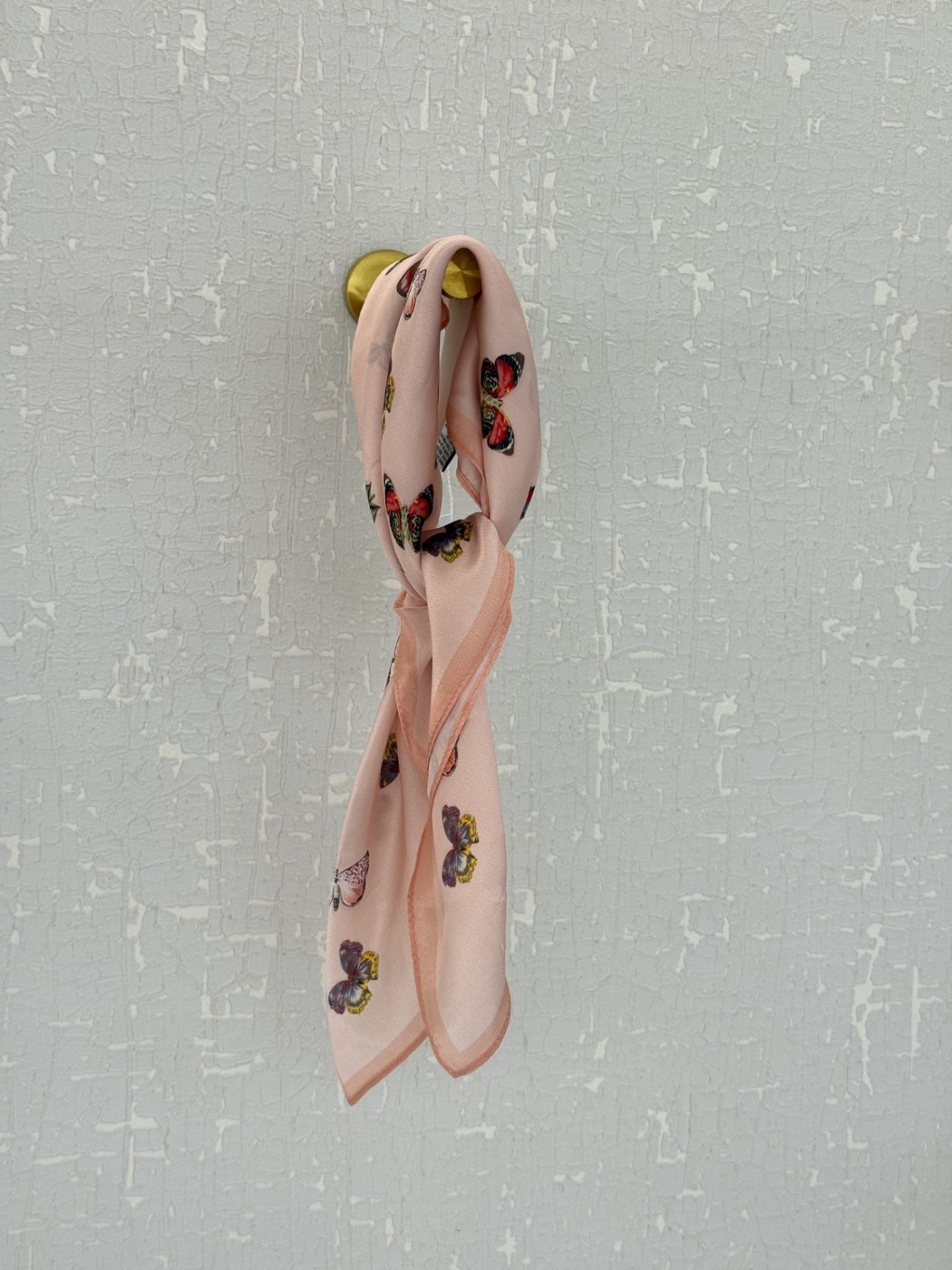 Écharpe Décorative carré en soie à imprimé papillons