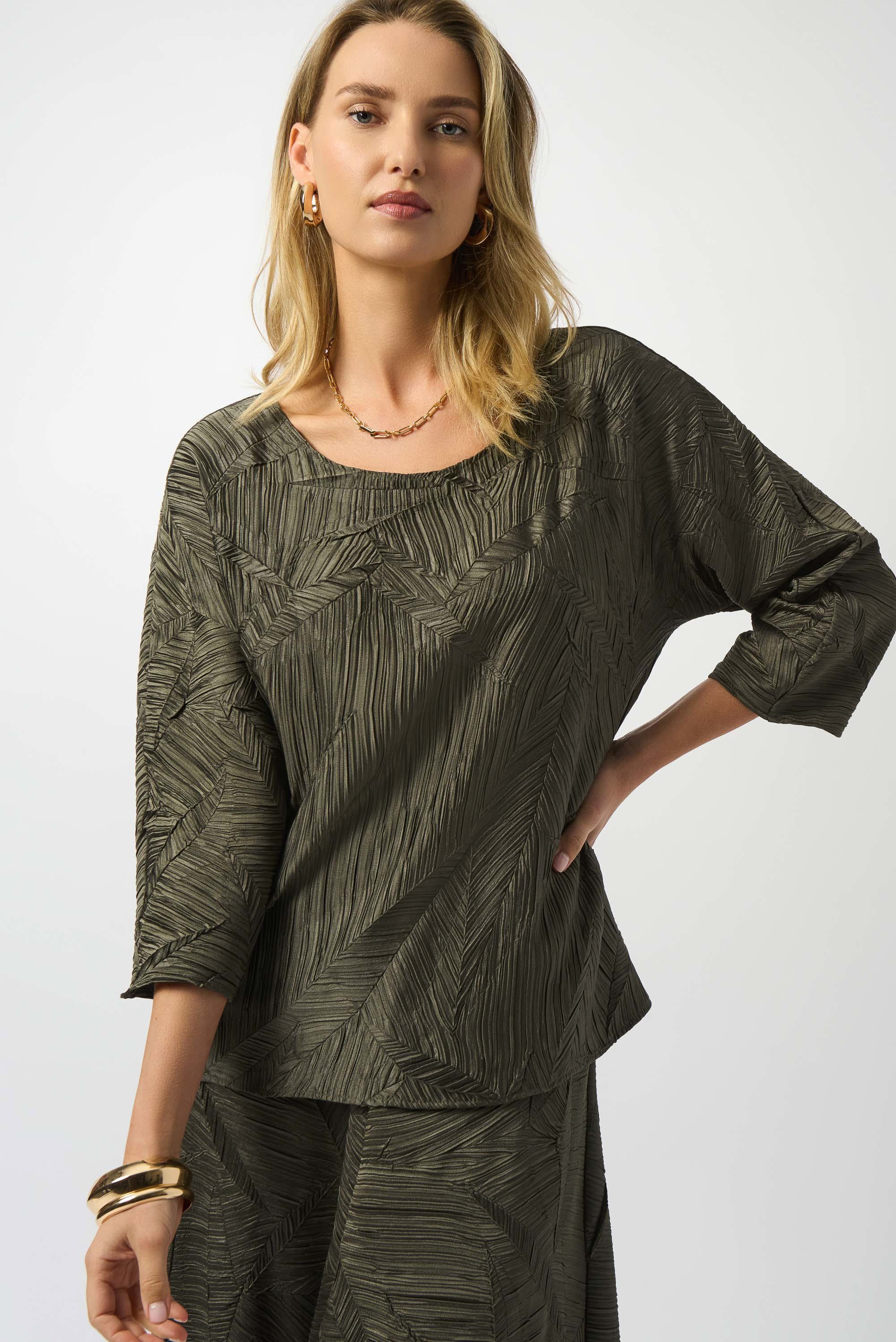 Haut Carré Plissé en Satin Joseph Ribkoff 253002