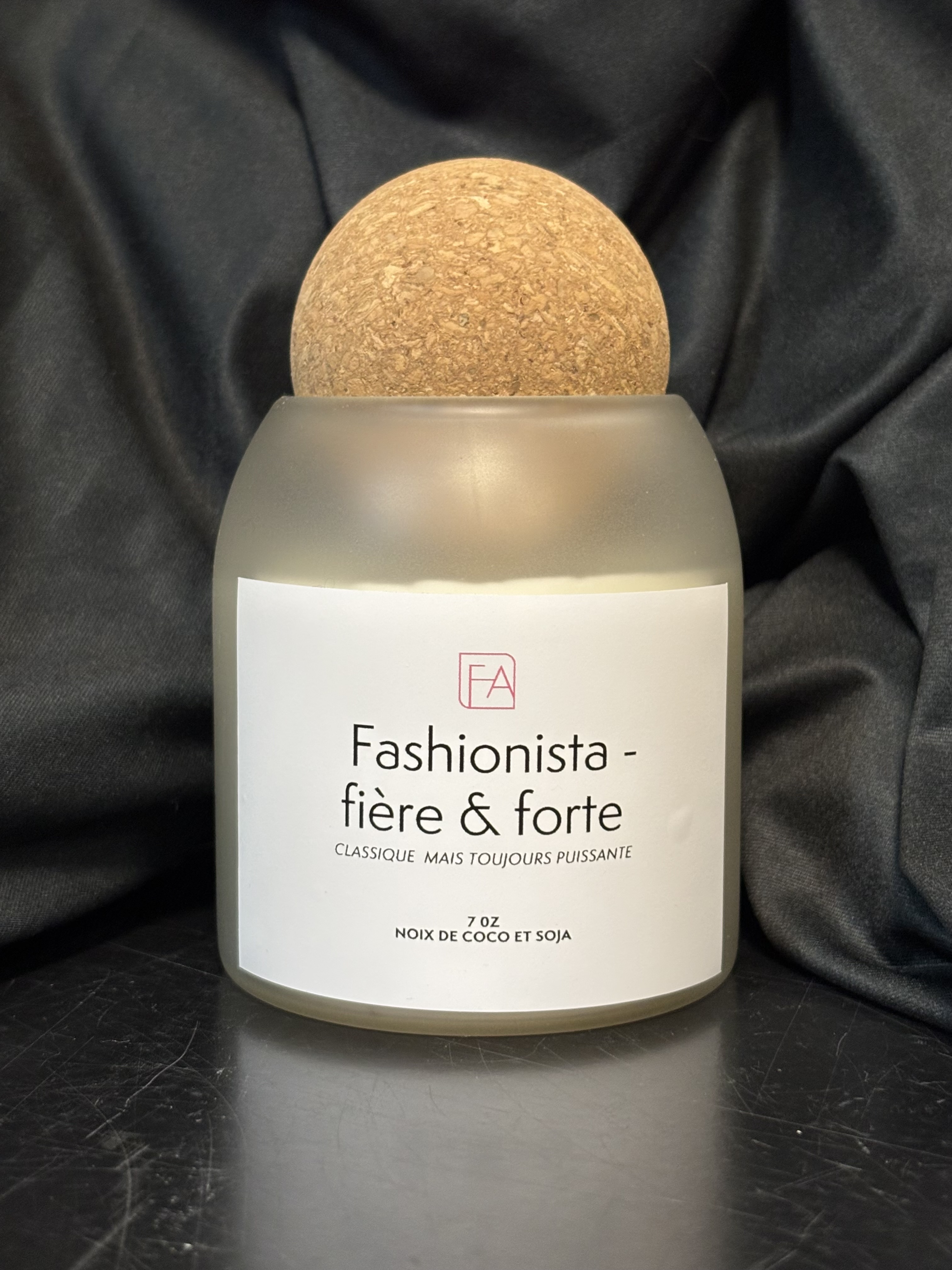 Chandelle Fashionista- fière & forte (Poire et Mandarine)