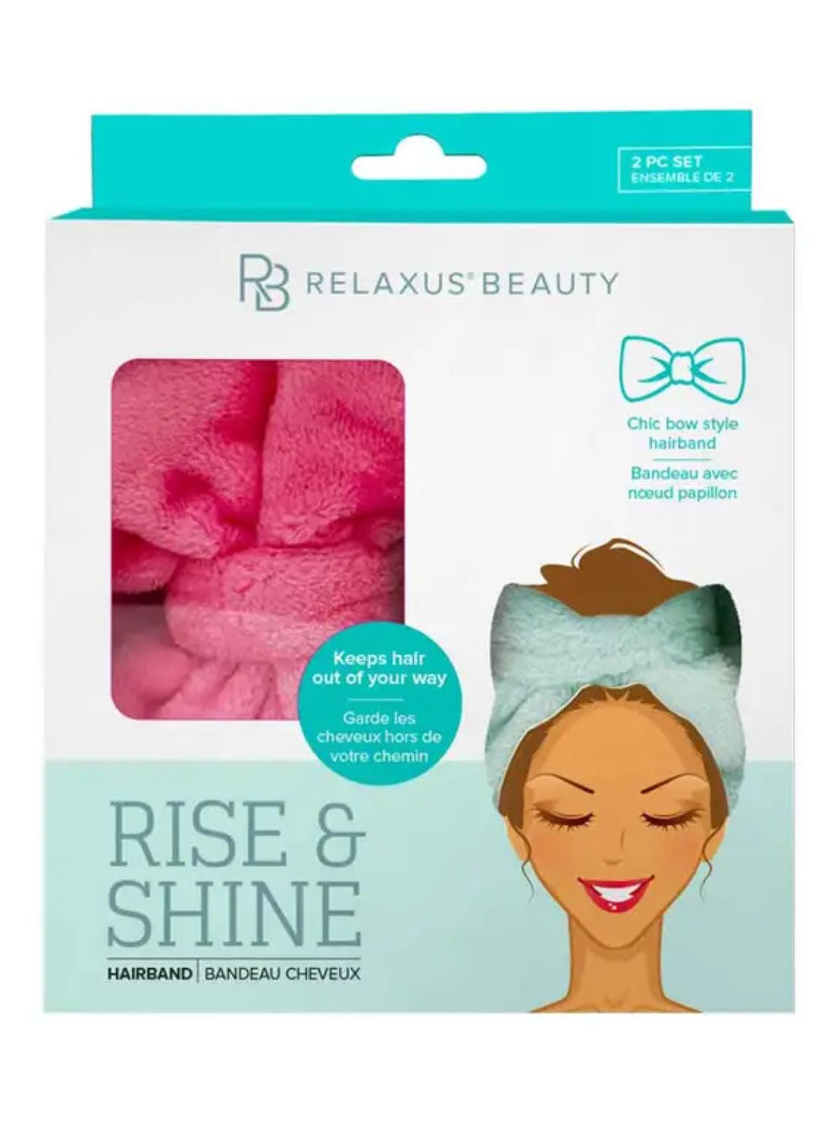 Bandeau pour cheveux Rise & Shine (paquet de 2) Relaxus Beauty