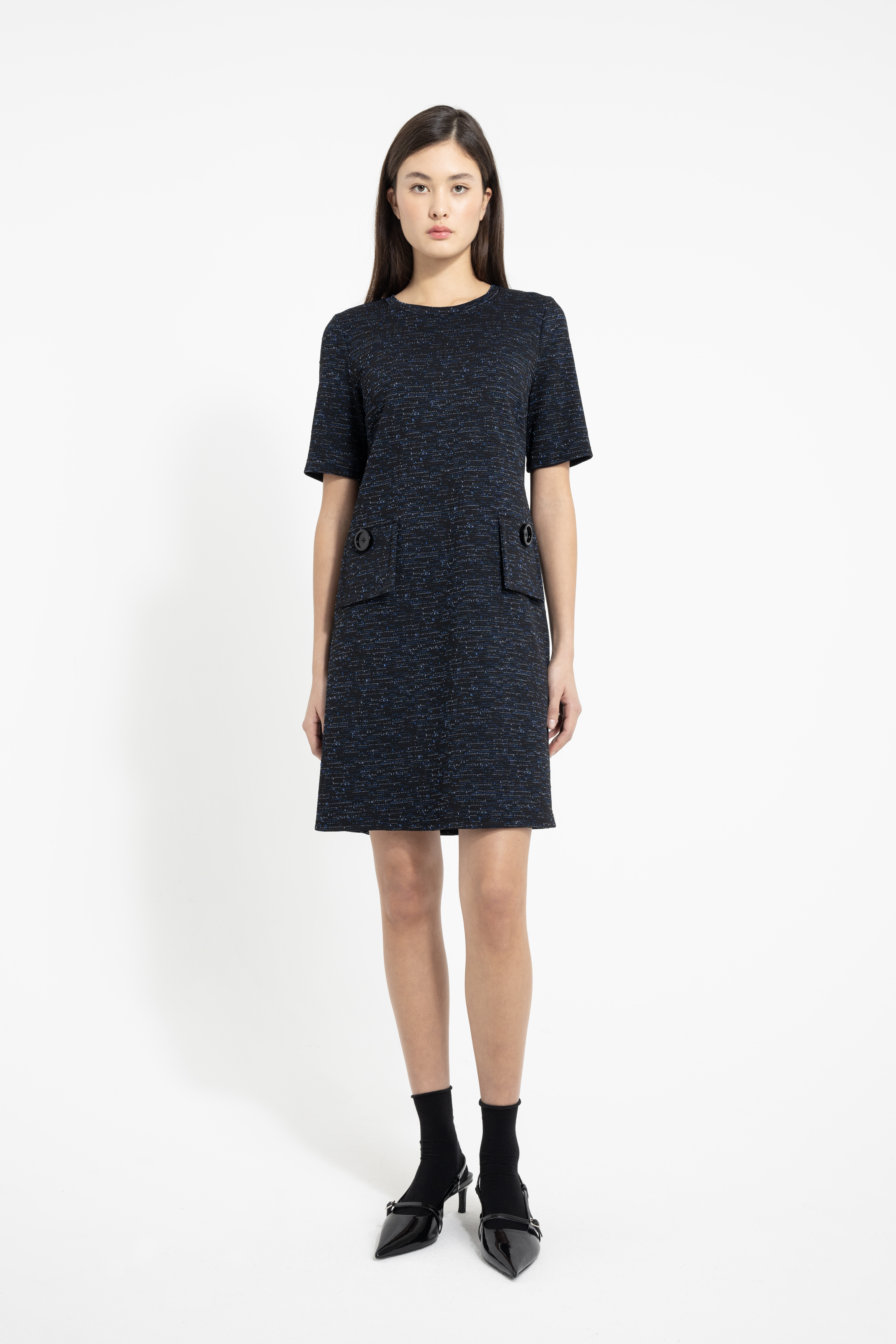 Robe deux bouton tweed tricot Nadya Toto