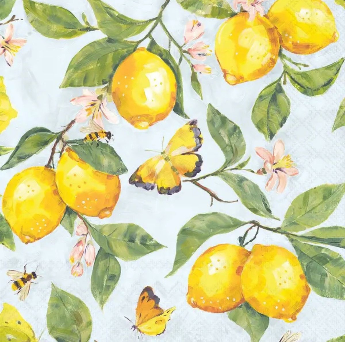 Serviette de déjeuner - Citrons frais BLEU Elegant Gifts