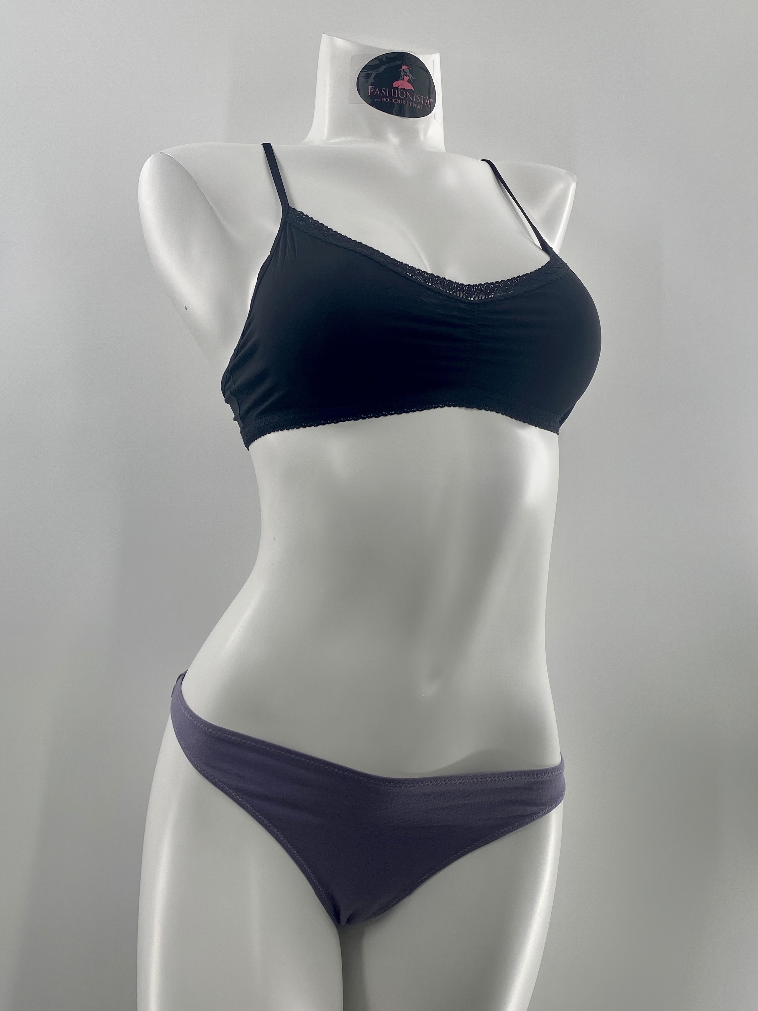 Tanga en coton à taille basse Blush 0249822 