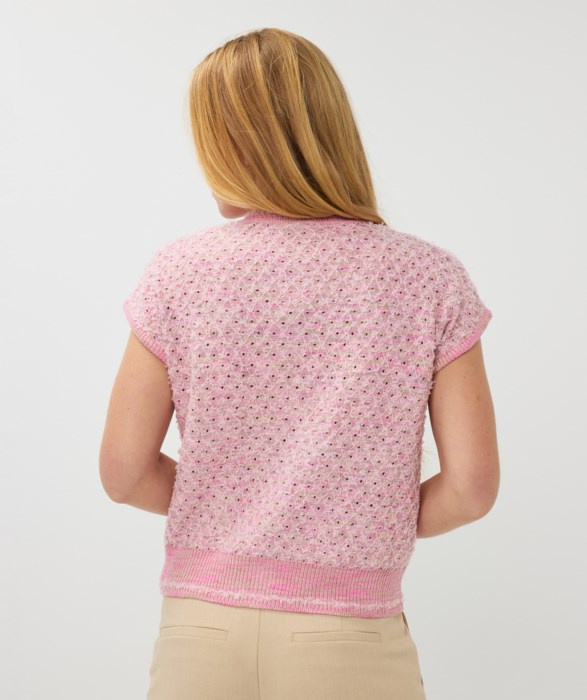 Cardigan à manches courtes en tricot fantaisie Esqualo 2502013
