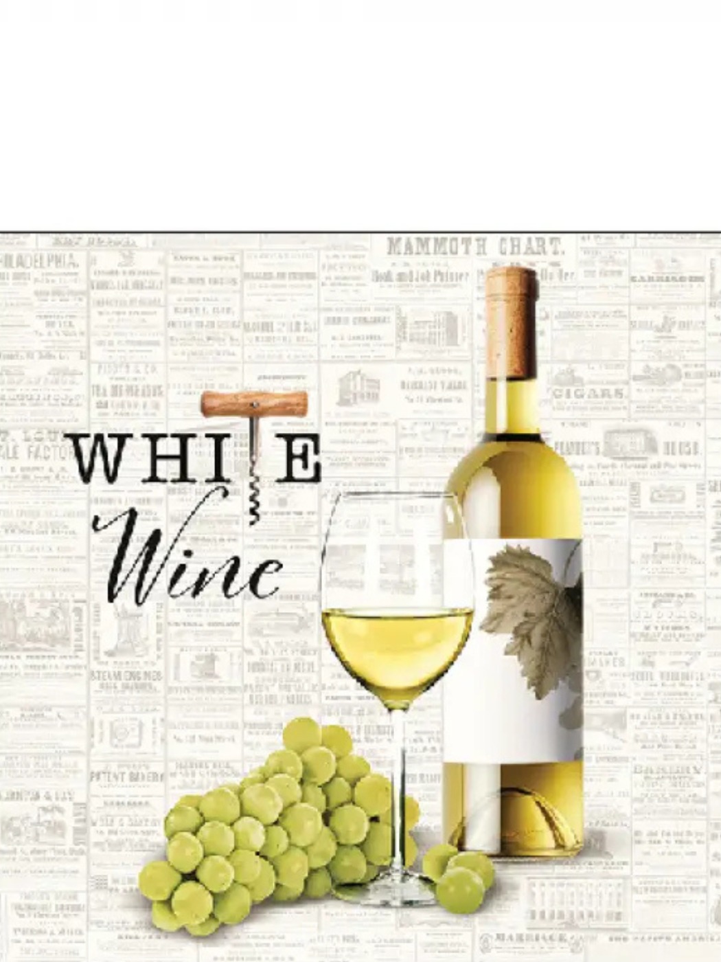 Serviette à Cocktail - Vin blanc