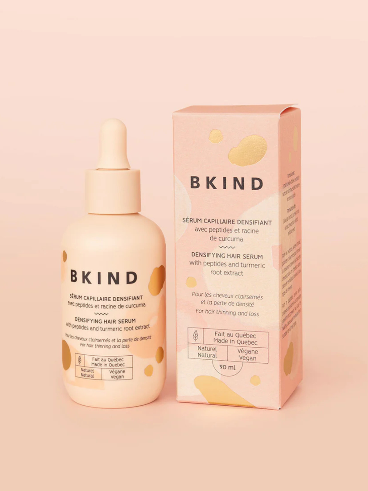 Sérum capillaire densifiant avec peptides et racine de maca 90ml BKIND