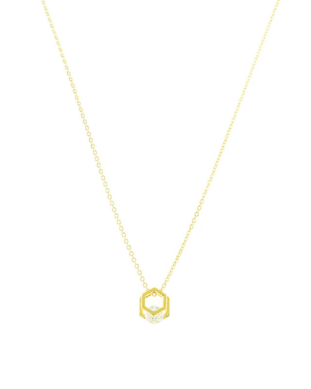 Collier avec Hexagone gold Jackie J YFY2400N