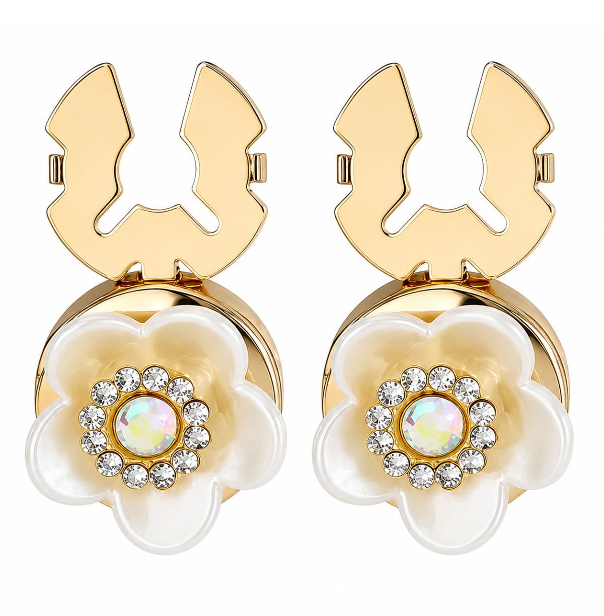 Couvre-boutons vintage de luxe en cuivre plaqué or ornés de strass