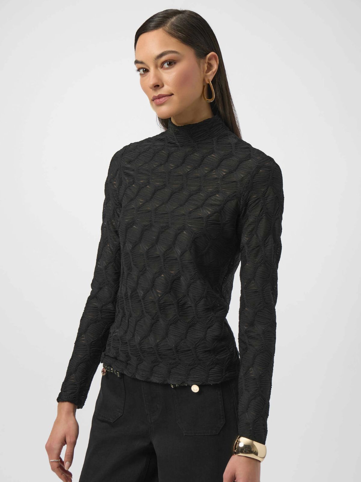 Haut ajusté en tricot texturé Joseph Ribkoff 