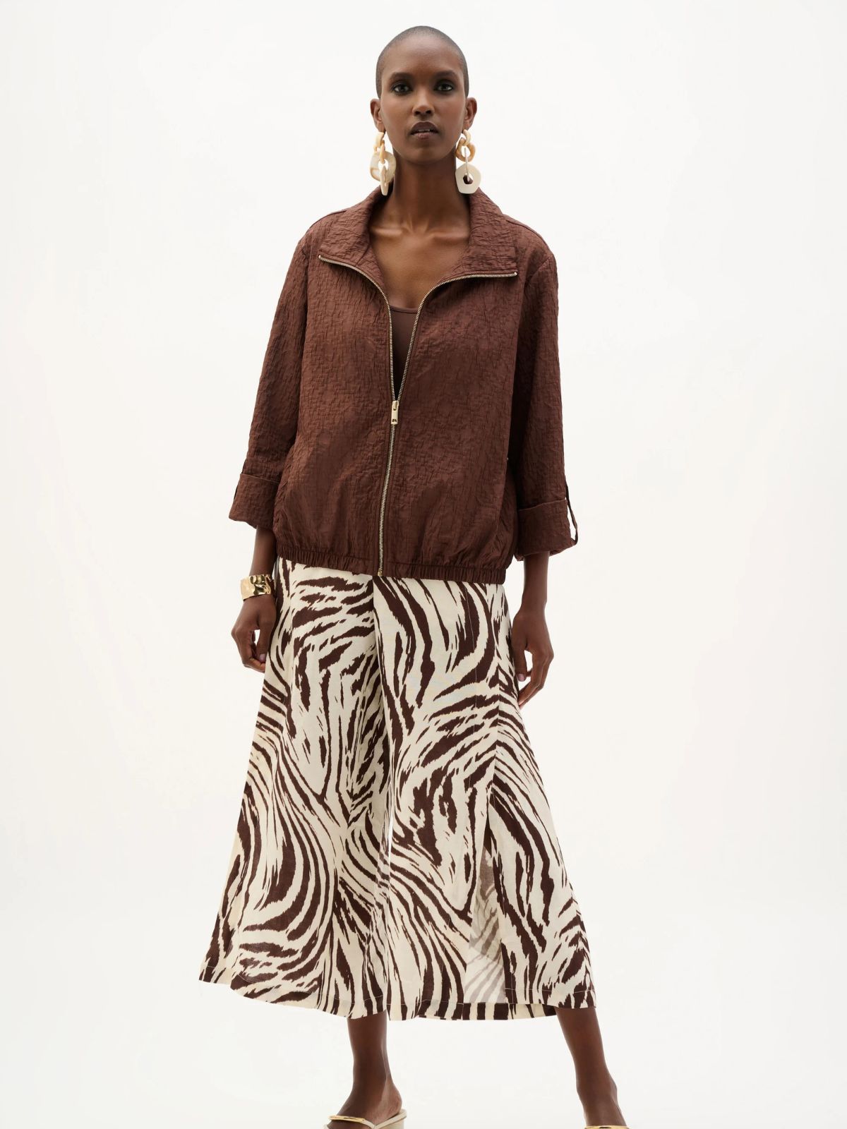 Blouson aviateur en jacquard avec col entonnoir Joseph Ribkoff 