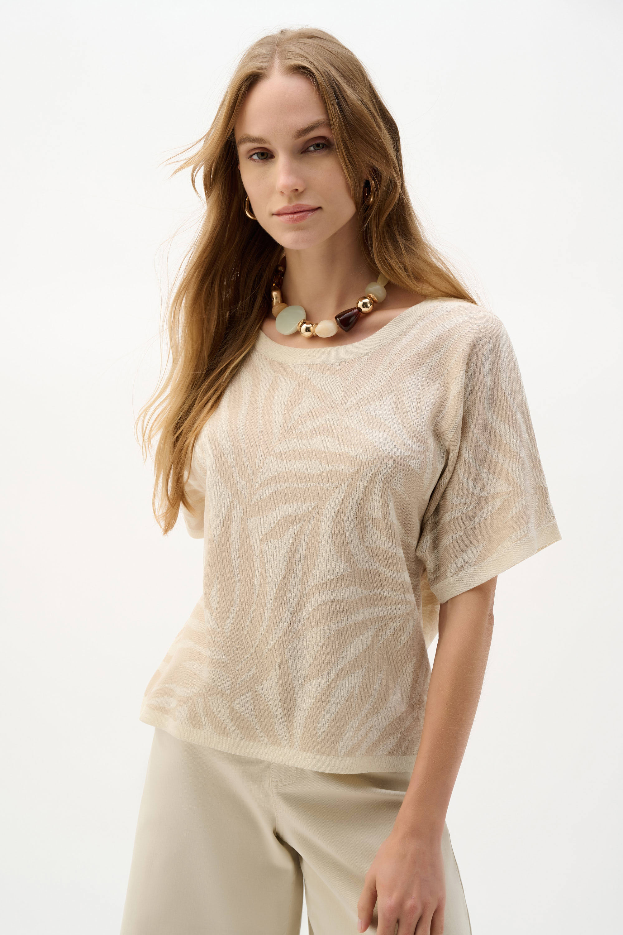 Tricot jacquard de viscose à motif tropical Joseph Ribkoff 