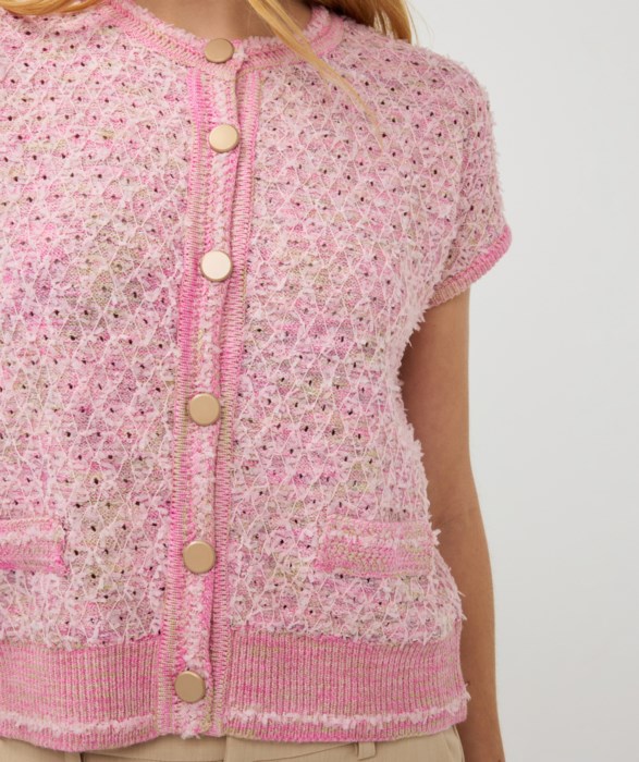 Cardigan à manches courtes en tricot fantaisie Esqualo 2502013