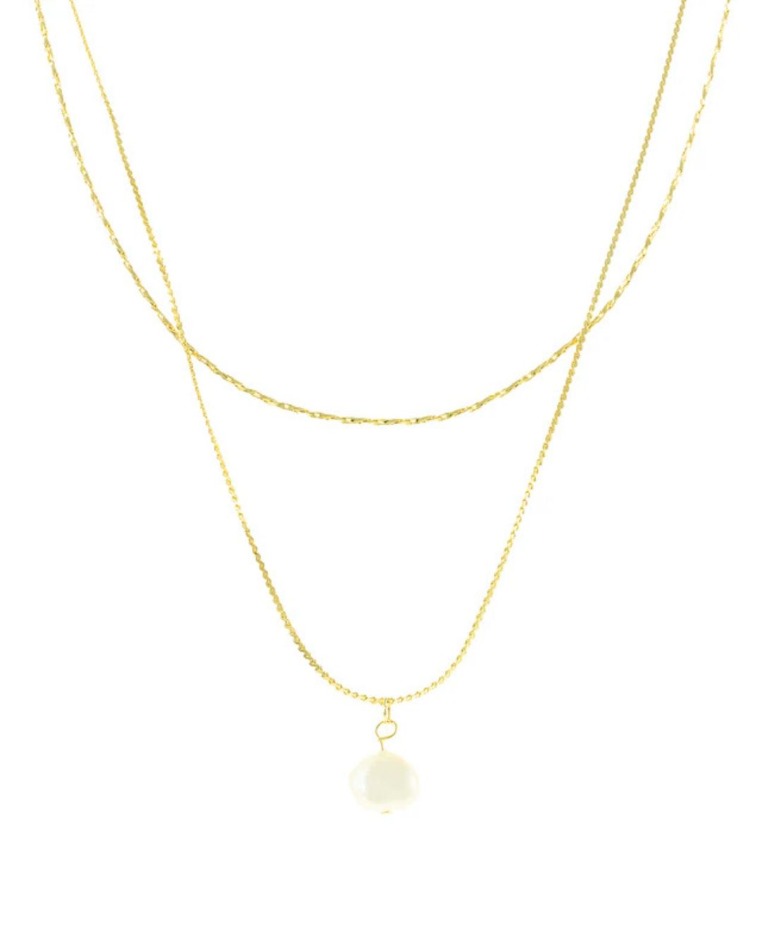 Collier double avec perle gold Jackie J YFY2401N