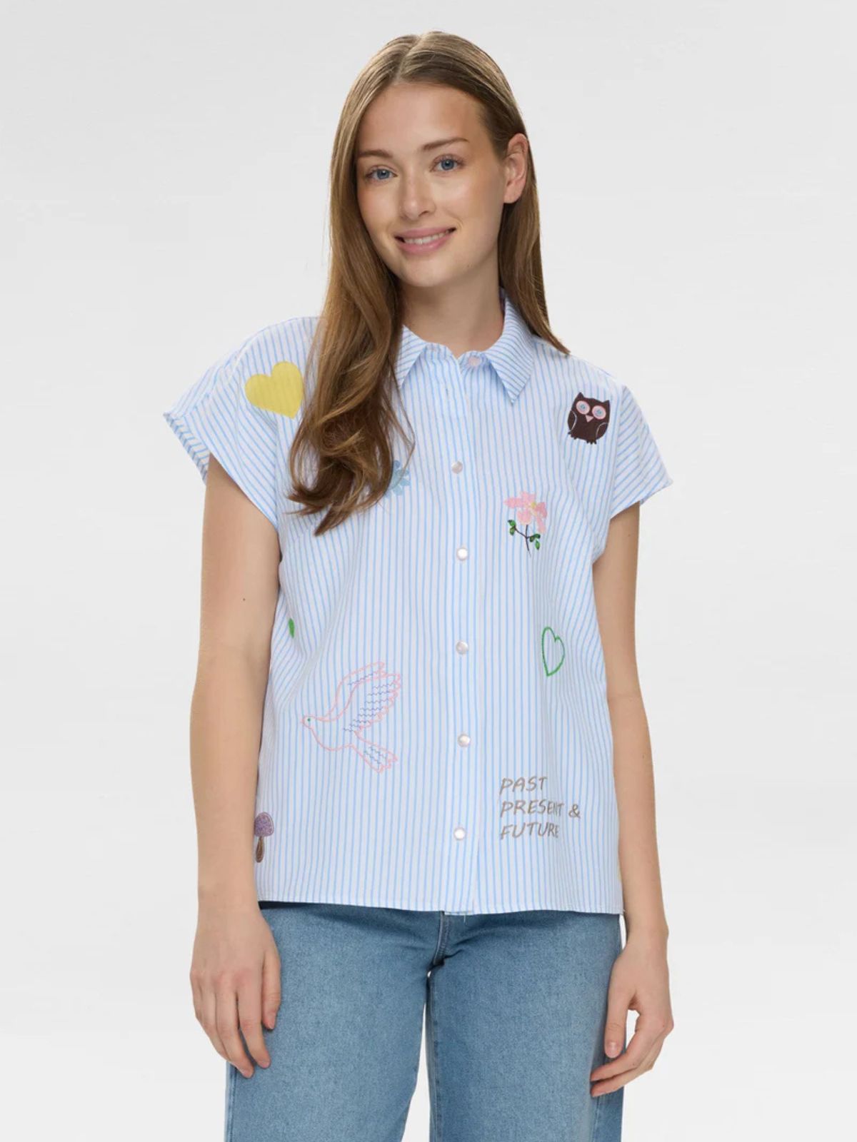 Chemise avec rayures à manches courtes Nümph 