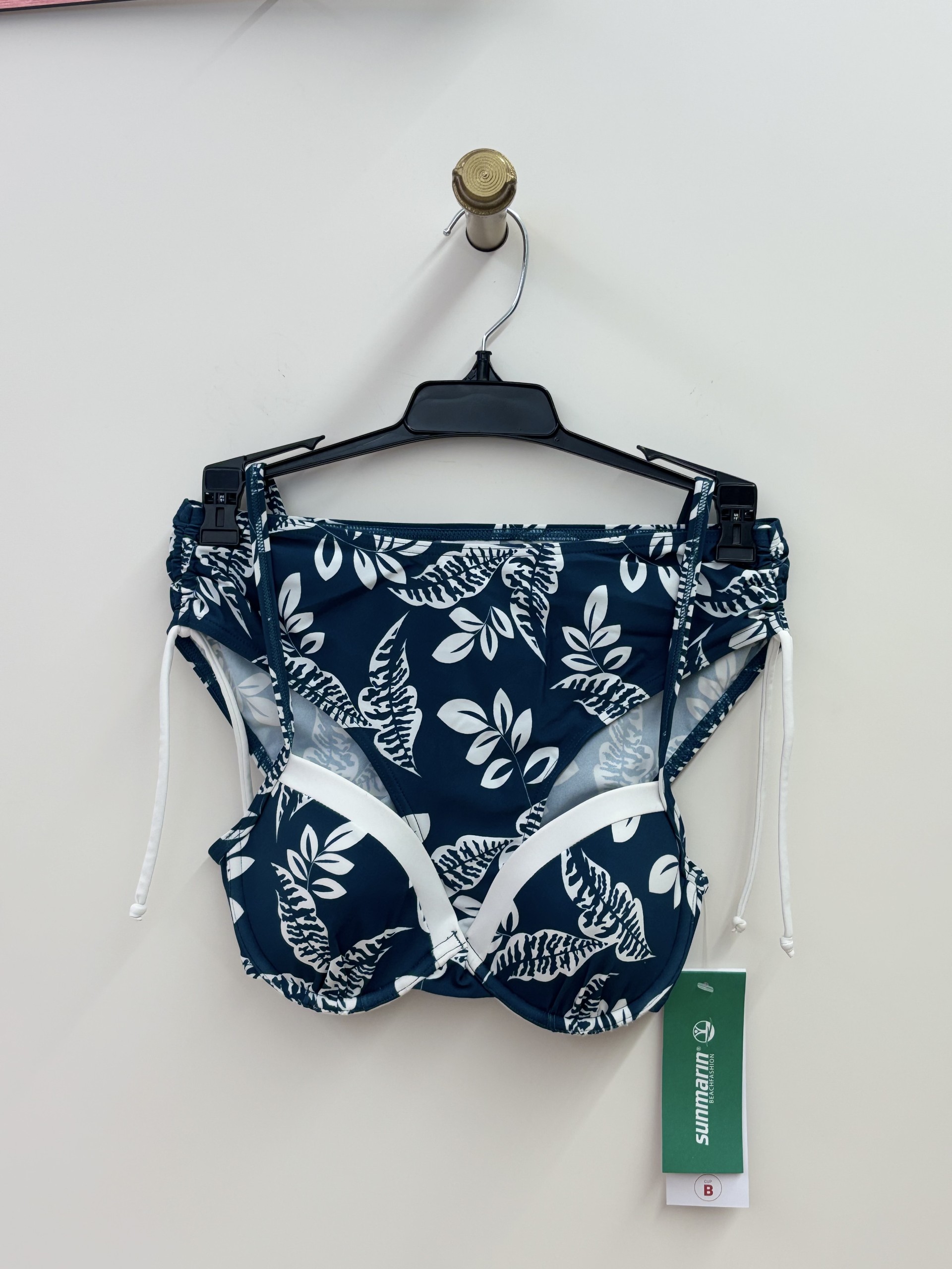 Ensemble Bikini à motif de plante Turquoise/Blanc Sunmarin 
