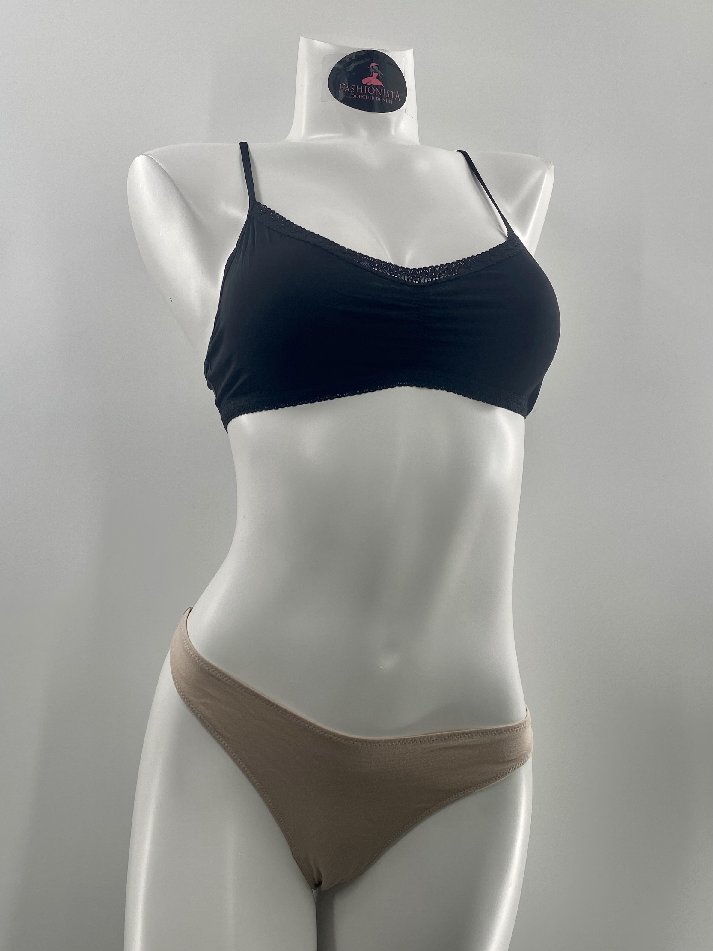 Tanga en coton à taille basse Blush 0249822 