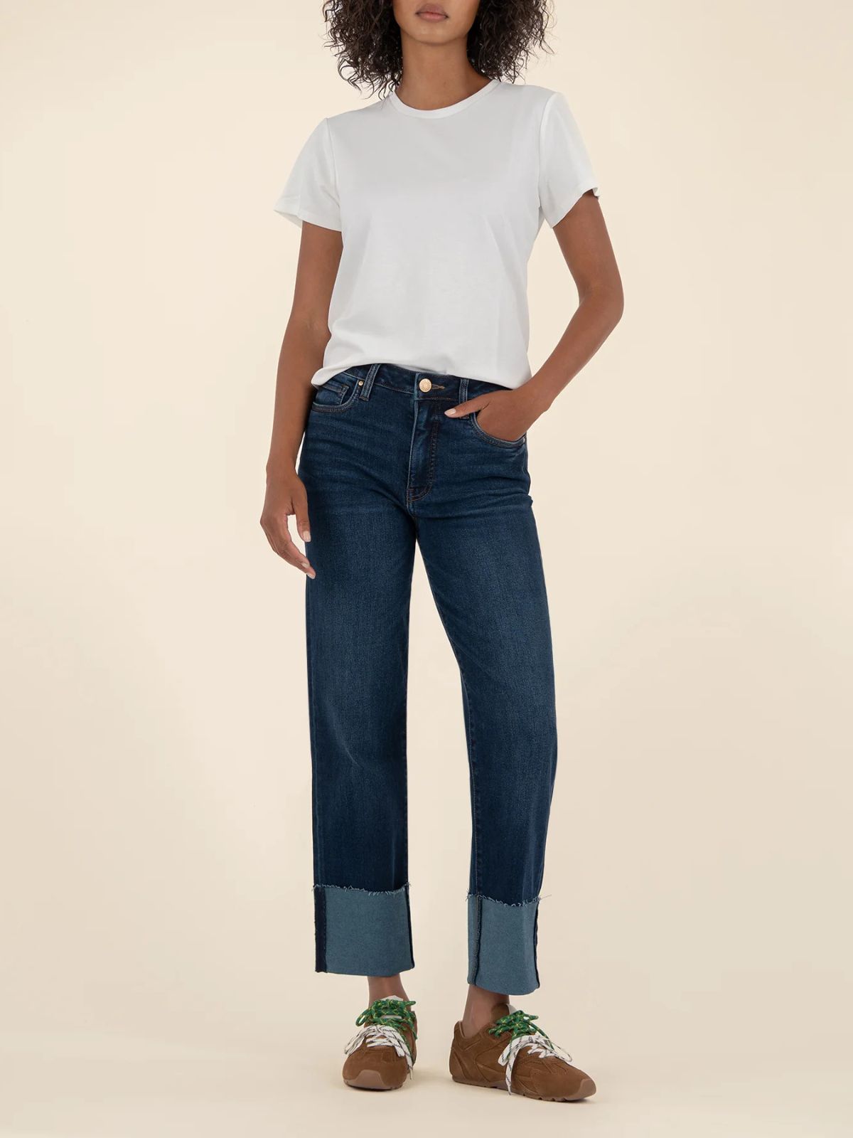 Jeans taille haute jambre droite Fay Kut