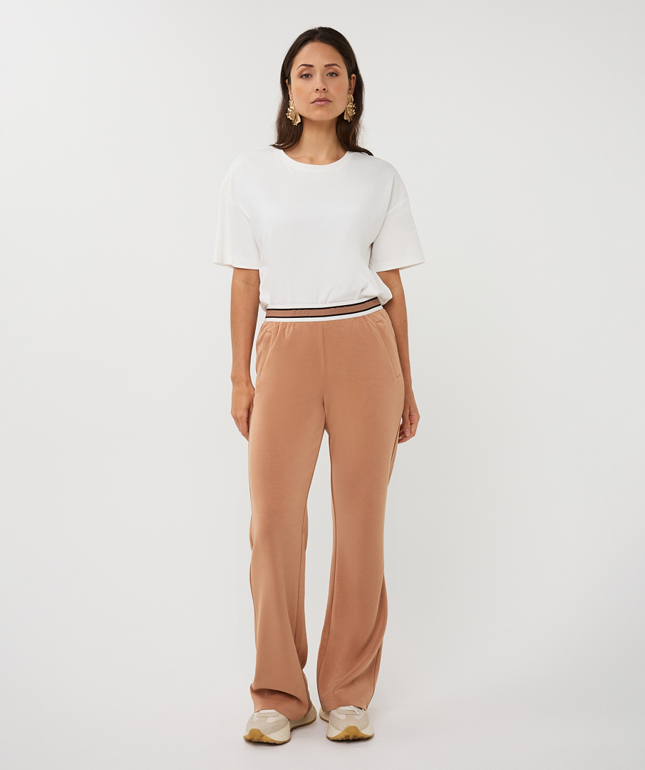 Pantalon large en modal avec ceinture fantaisie Esqualo