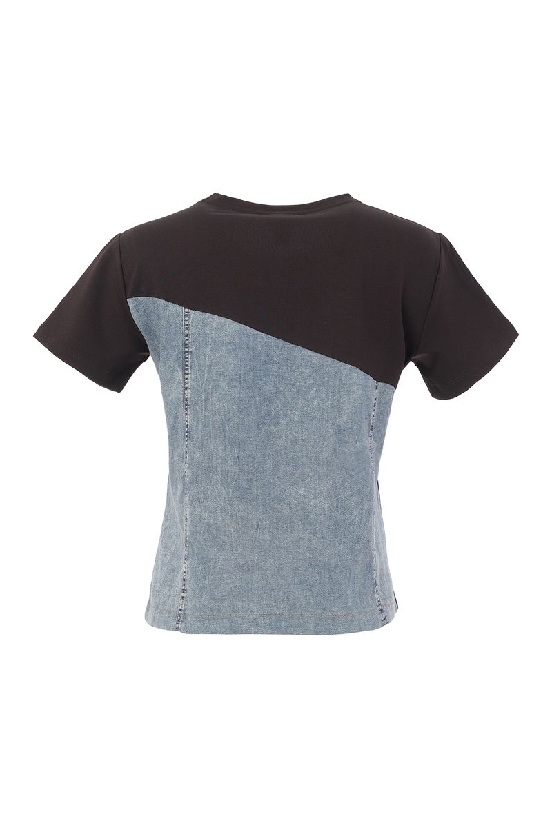T-shirt avec patch en jean Tricotto