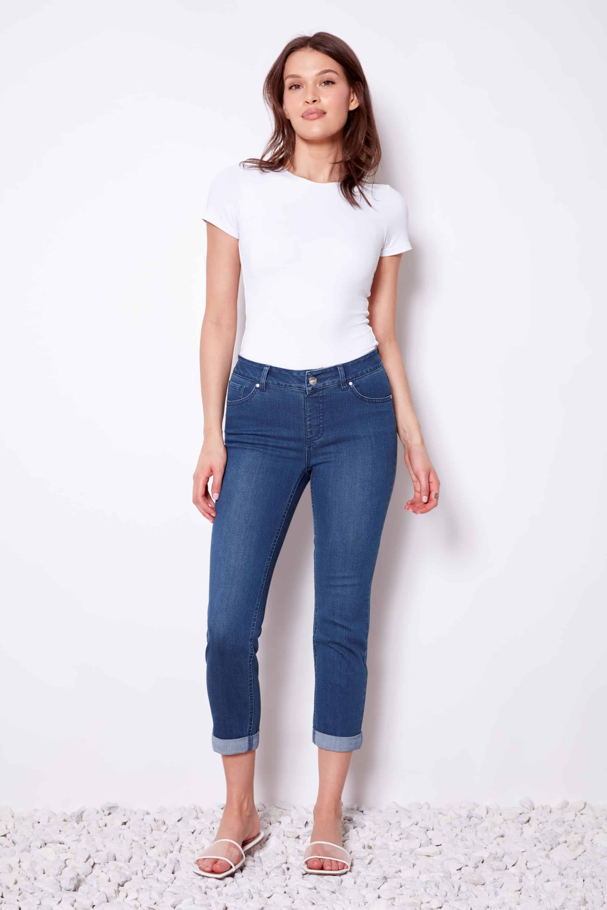Pantalon en denim raccourci Up!