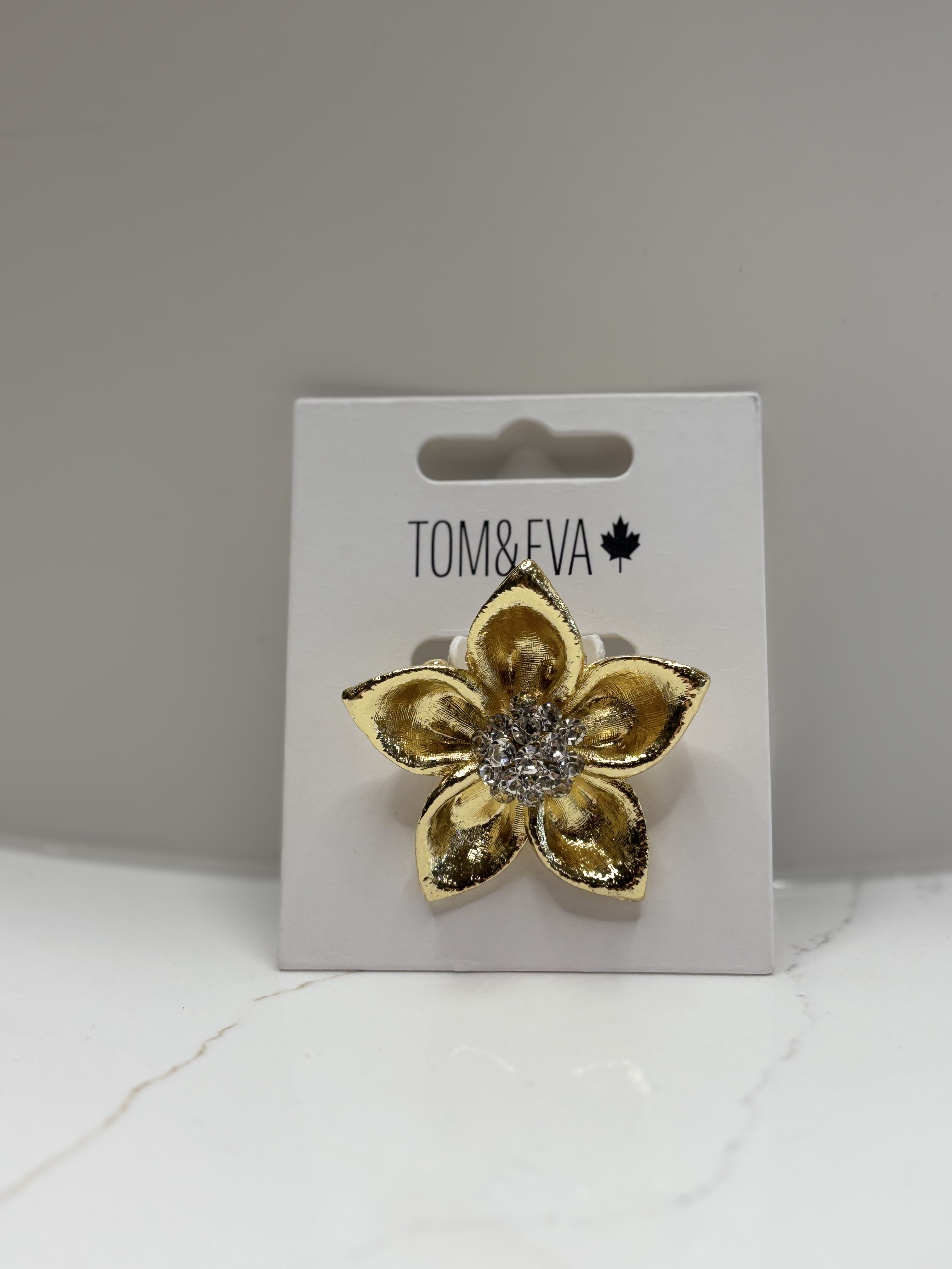 Broche en fleur avec brillant Tom & Eva 