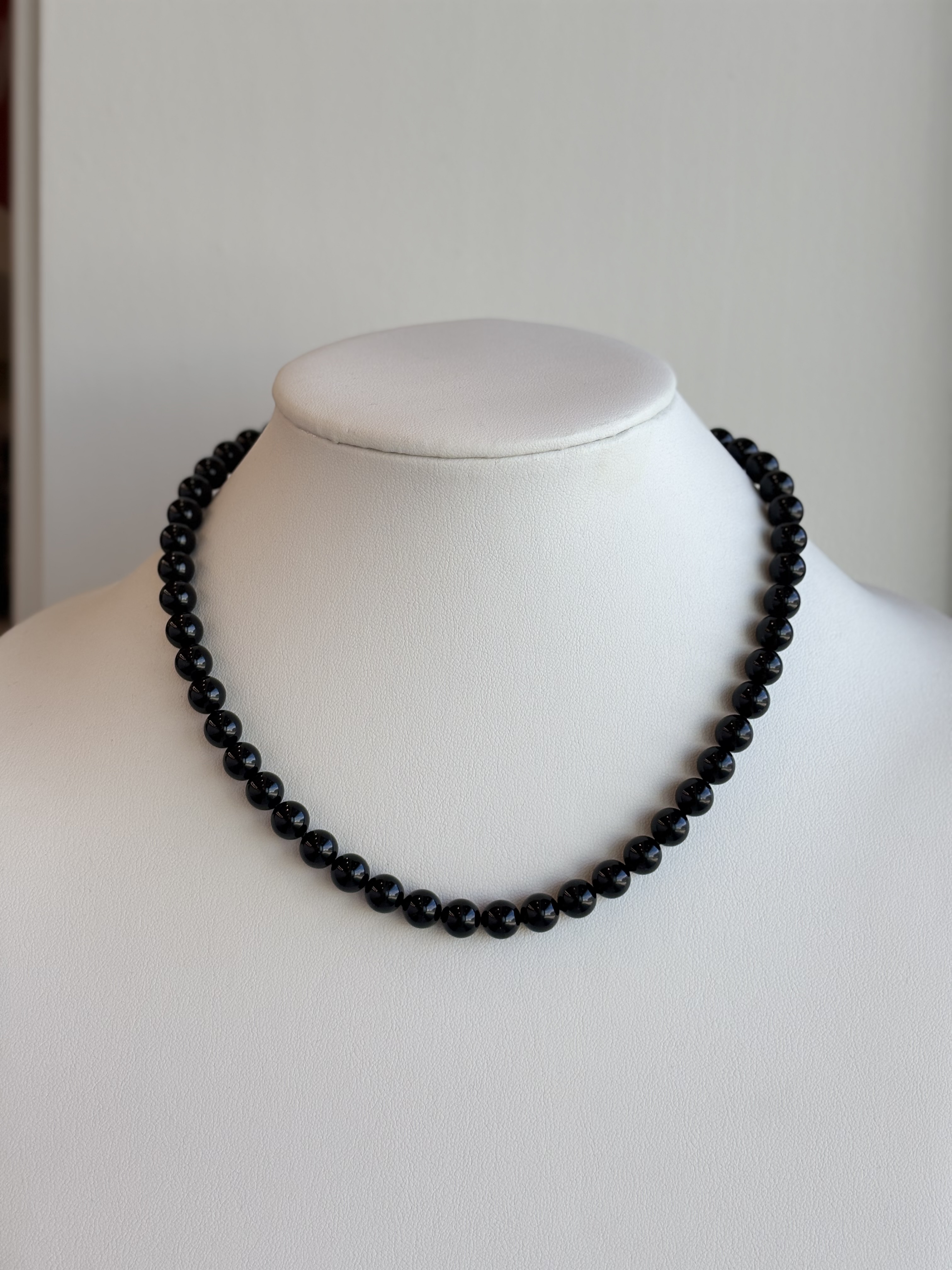Collier en perles 8 mm Clio Blue