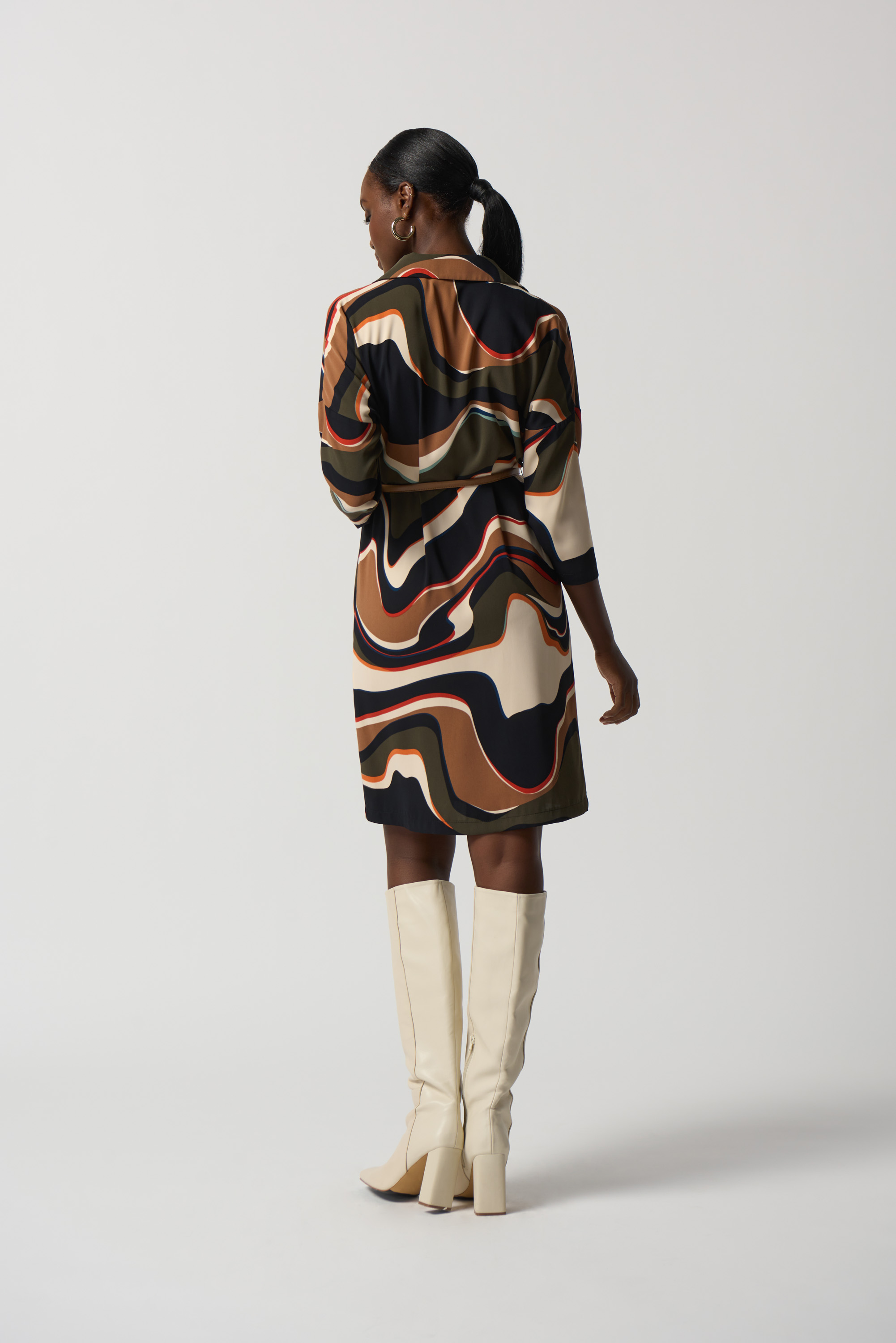 Robe Ceinturée Imprimé Abstrait Joseph Ribkoff 233224 