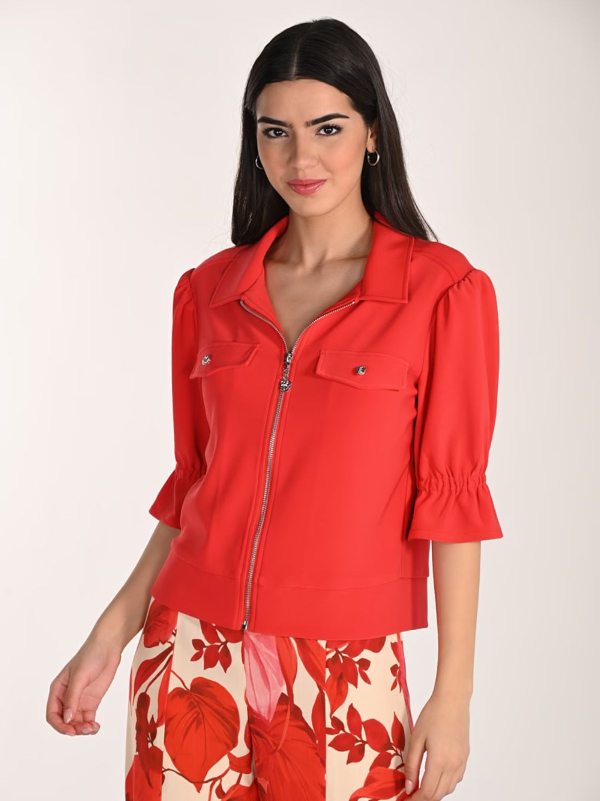 Haut décontracté à col avec fermeture zippée Frank Lyman 