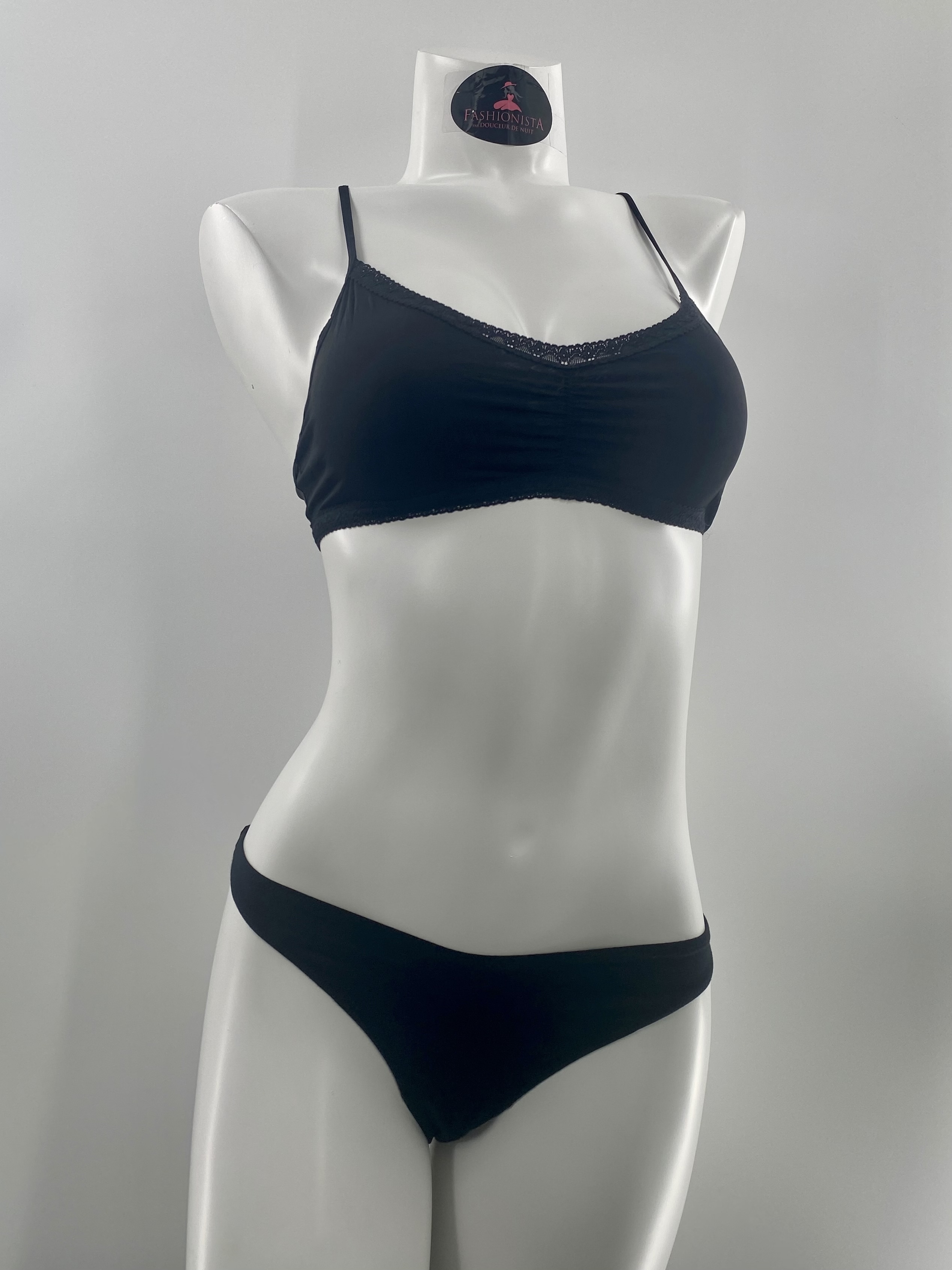 Tanga en coton à taille basse Blush 0249822 