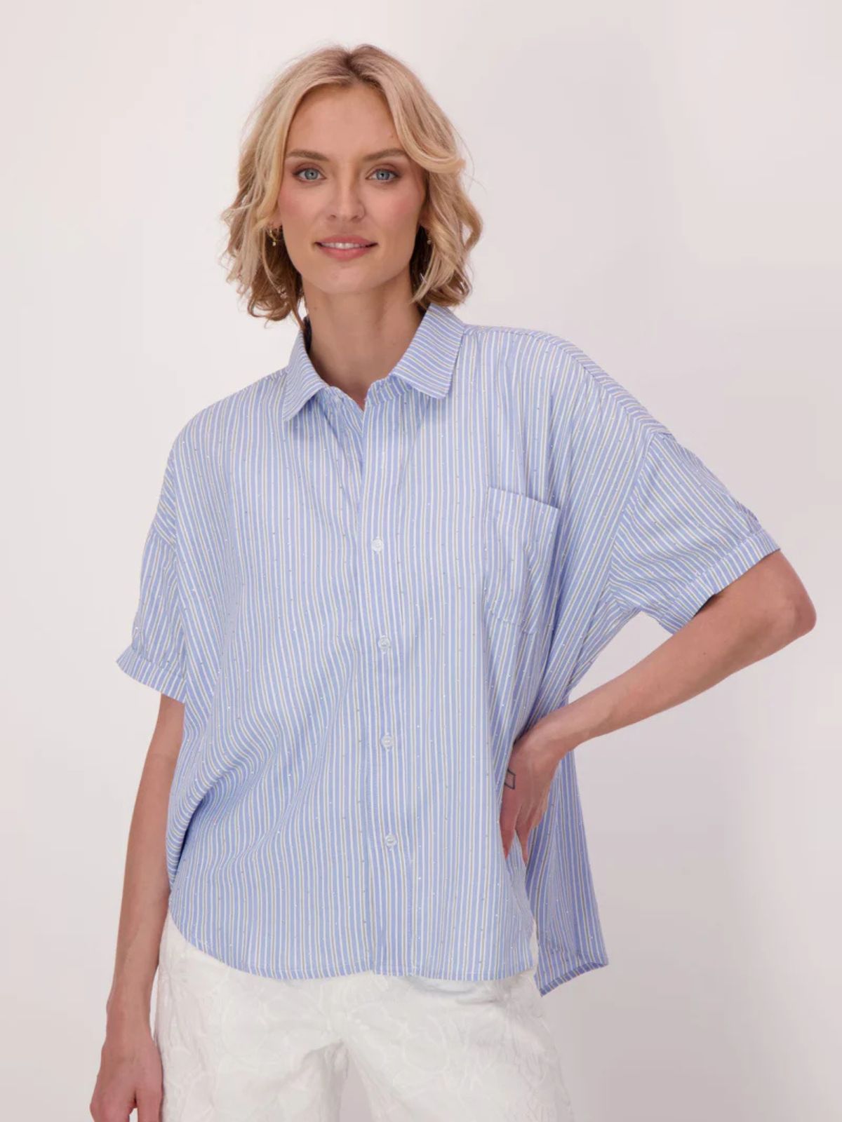 Chemise oversize à rayures scintillantes Gabby Isabella 