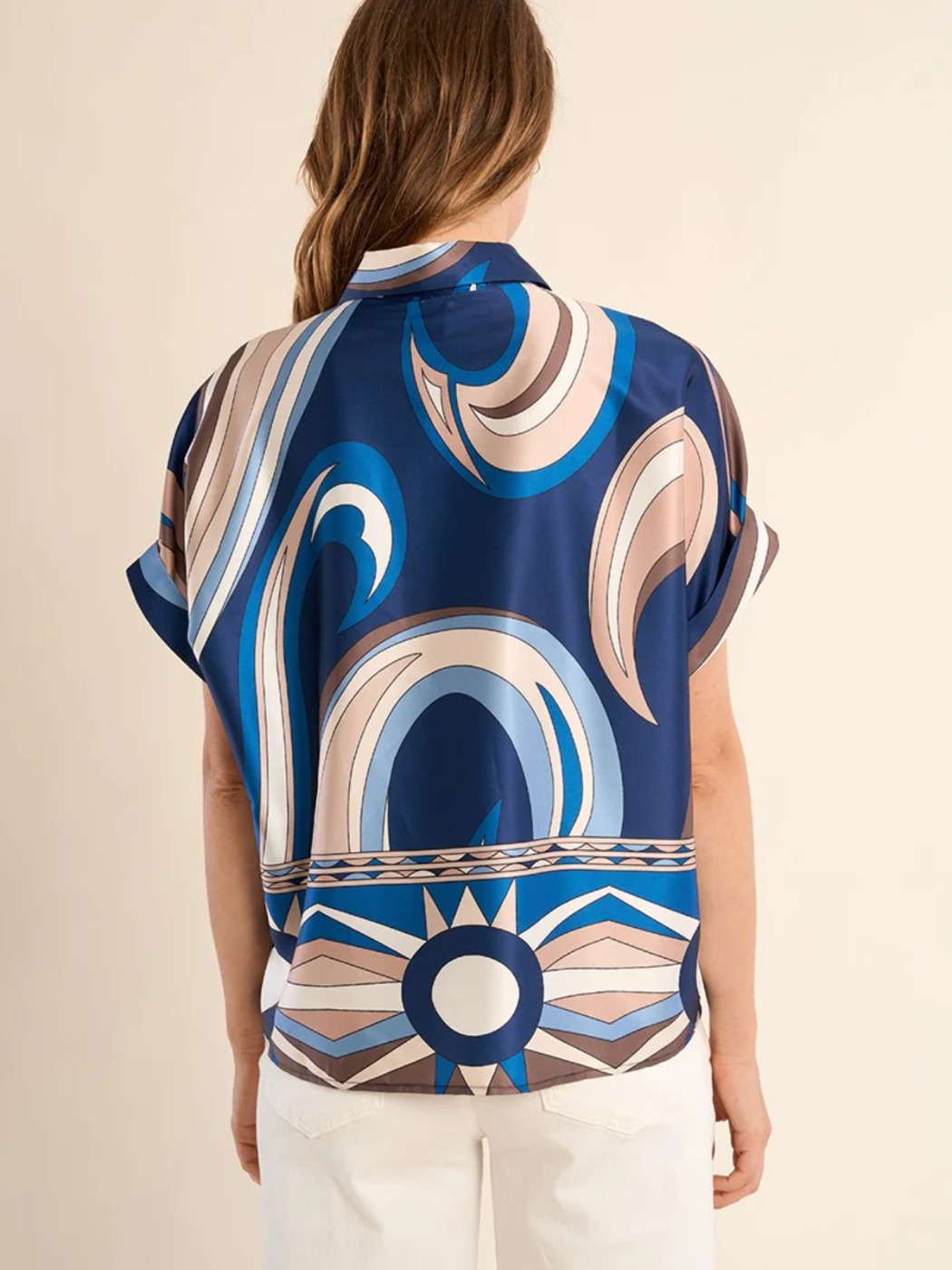 Blouse à manches courtes, effet satin Molly Bracken