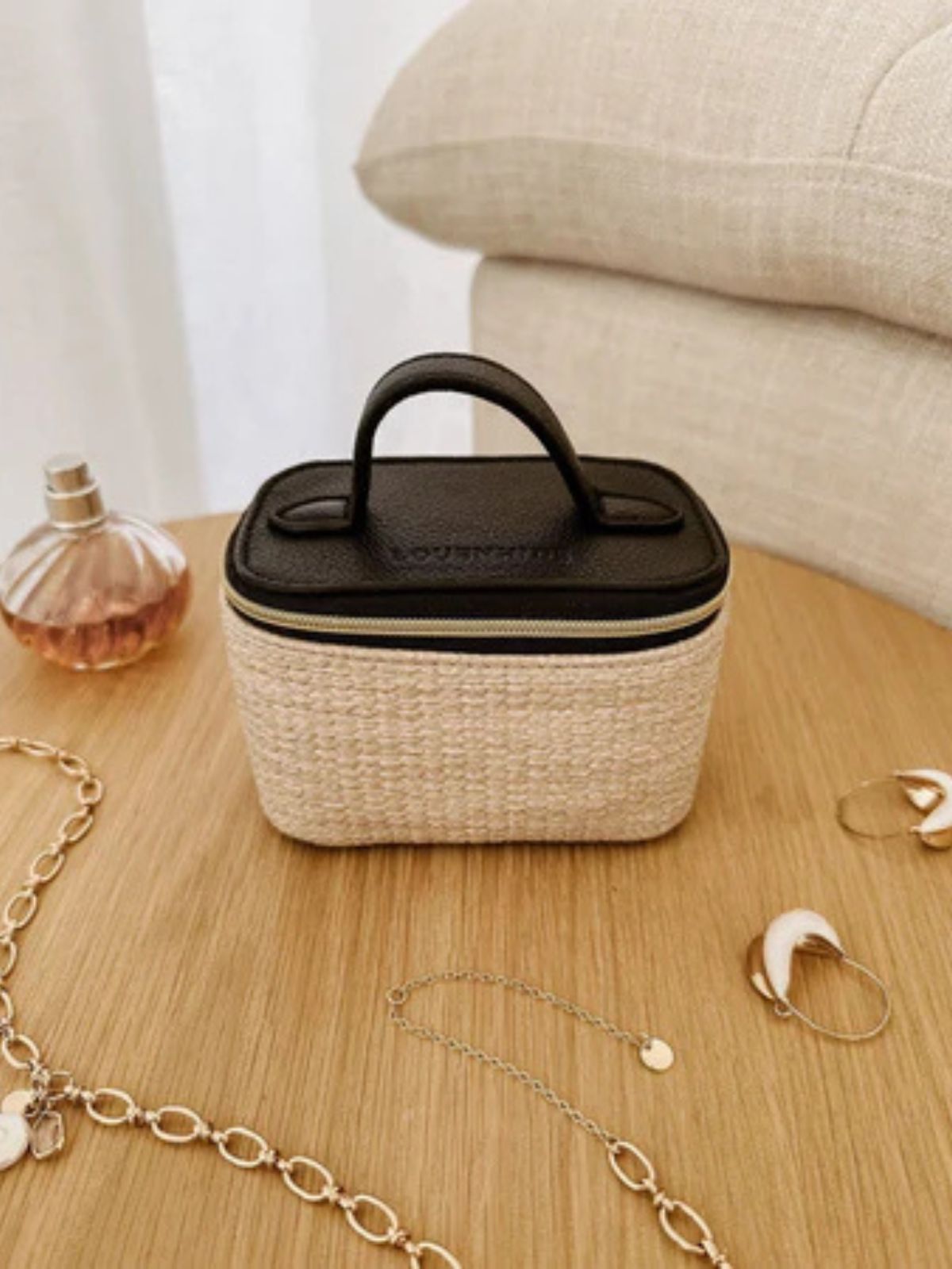 Étui à bijoux Trudy Noir et Naturel Louenhide